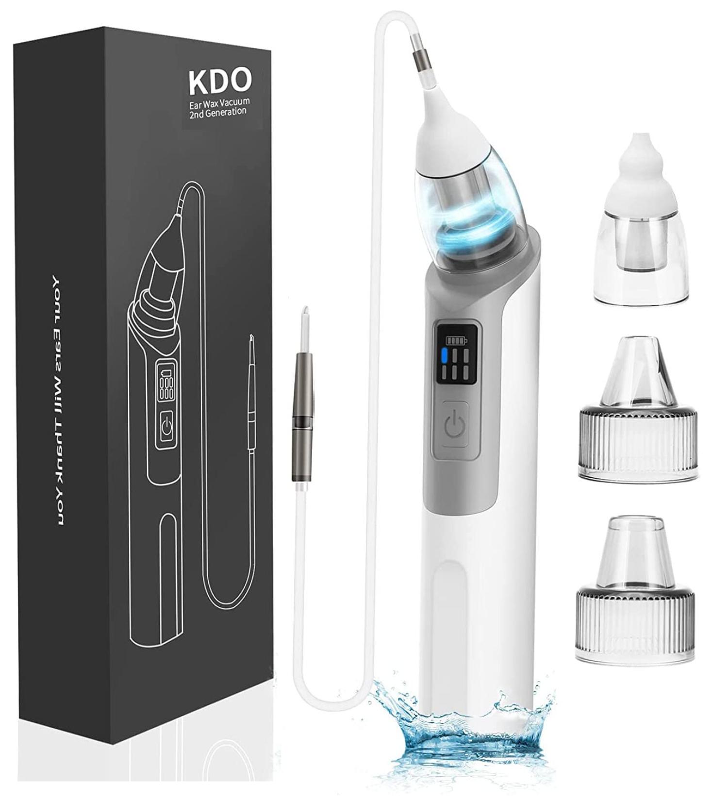 Earwax Vacuum Strong Suction 6 Gear | KDO Ear Wax Remover with Indicator | Safe Silicone Tip | Ear Cleaner Tool for Humans & Pets - Buy Online on GoSupps.com