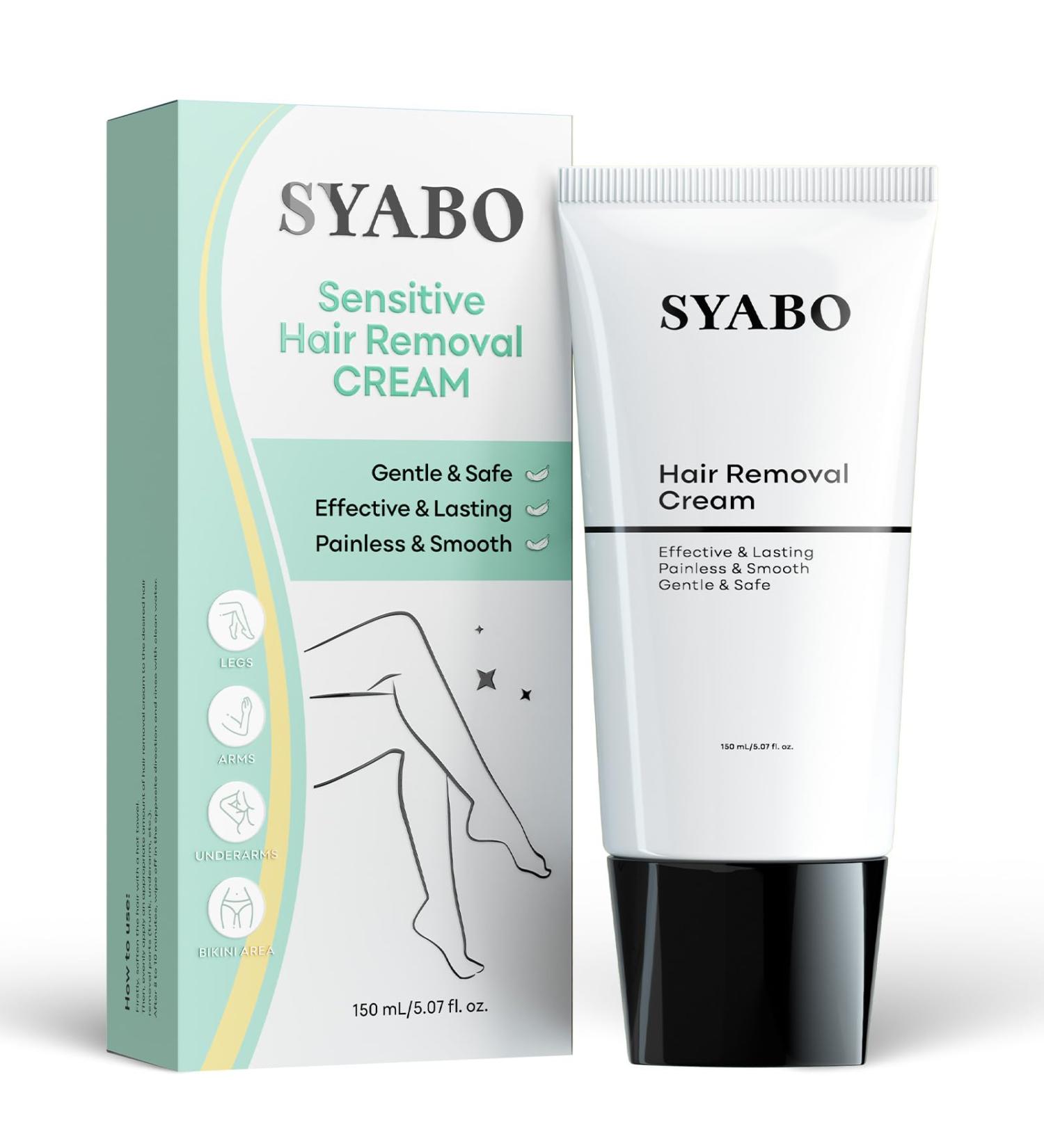 Sensitive Skin Hair Removal Cream - Painless Depilatory Cream for Bikini Legs & Arms - 5FL OZ for Men & Women - Buy Online on GoSupps.com