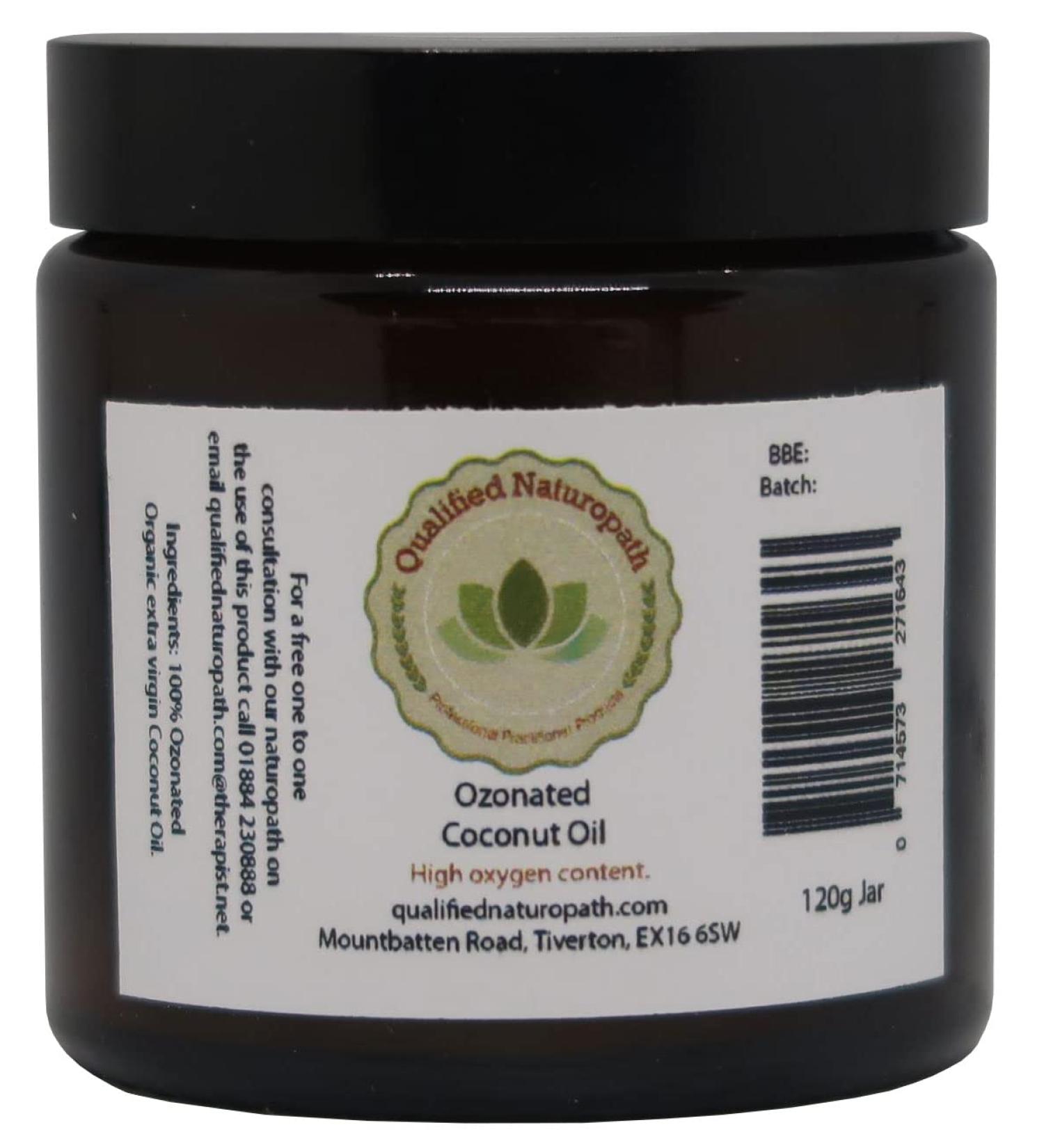 Ozonated Coconut Oil (Organic Cold Pressed) - 120g (3.3 fl oz) in Glass Jar - Buy Online on GoSupps.com
