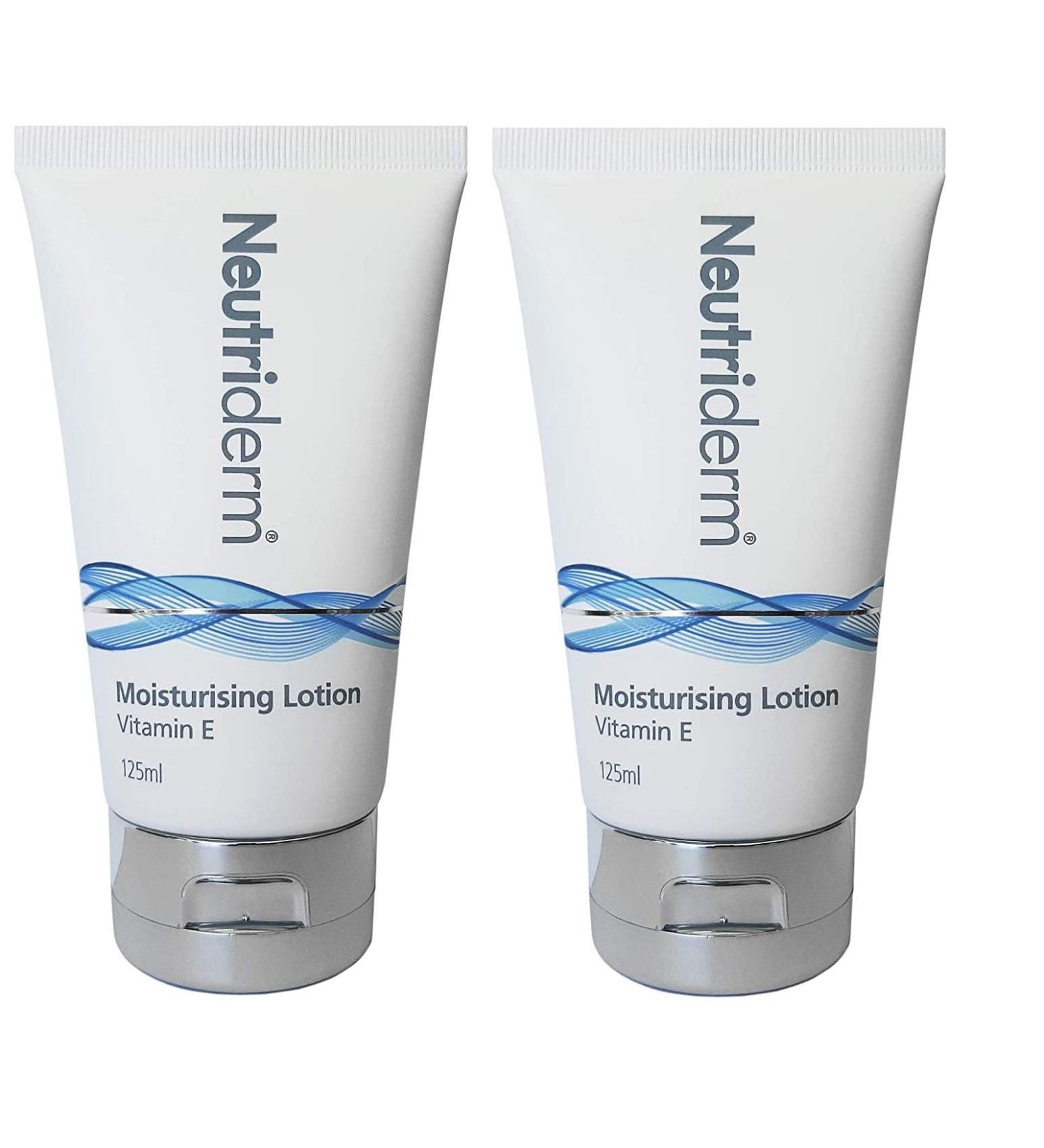 NEUTRIDERM Moisturising Lotion Bundle - Deep Hydration for All Skin Types with Vitamin E | Long-Lasting Body and Facial Moisturizer 125ml x 2 Pack - Buy Online on GoSupps.com