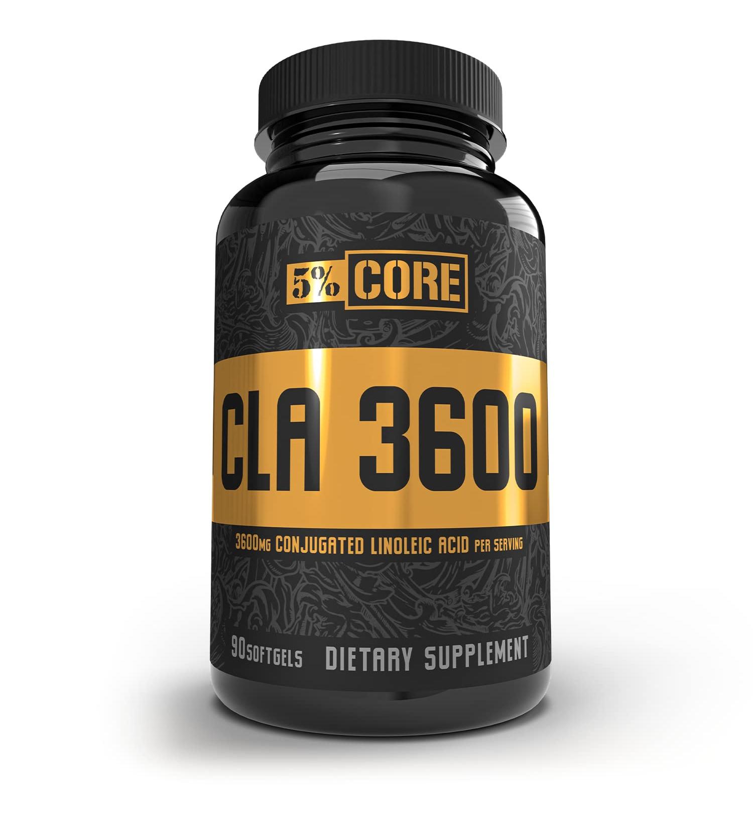 5% Nutrition Core CLA Supplement for Weight Loss Metabolism Support & Muscle Preservation | 3 600 mg of Conjugated Linoleic Acid from 4 500 mg of Safflower Oil (30 Servings / 90 Softgels) - Buy Online on GoSupps.com