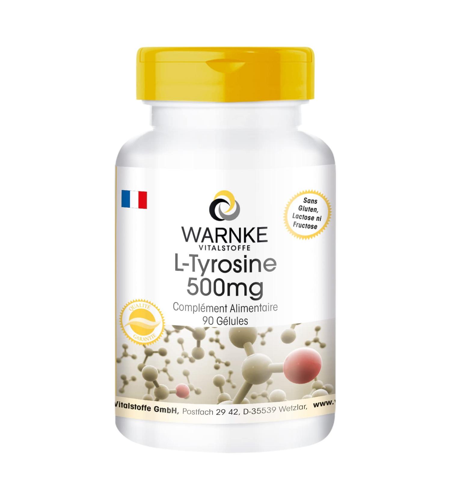 L-Tyrosine - 90 capsules - animated acid | Warnke Vitalstoffe - Quality from German pharmacies - Buy Online on GoSupps.com