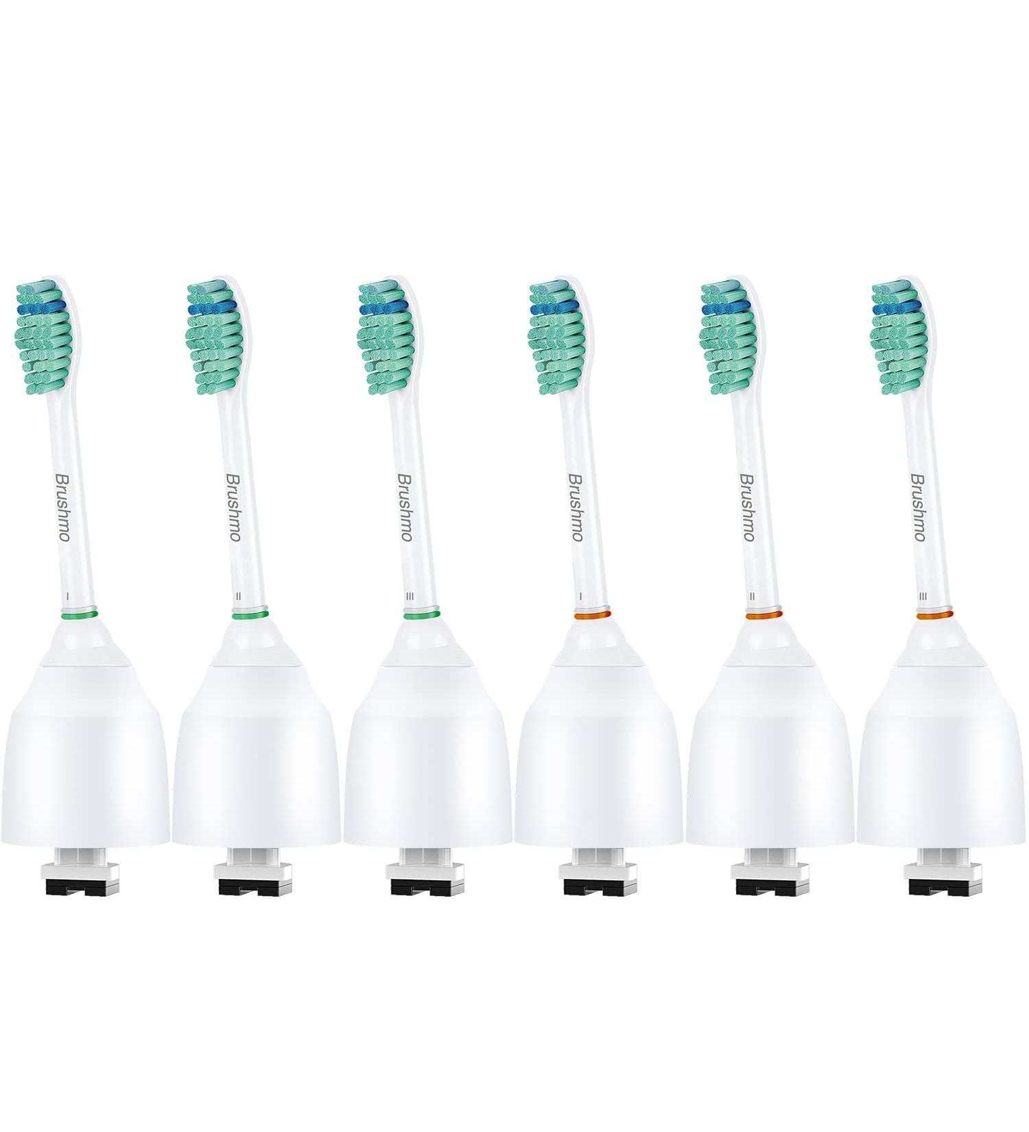 Brushmo Replacement Toothbrush Heads - 6 Pack Compatible with Sonicare e-Series HX7022 (BM726) - Green - Buy Online on GoSupps.com