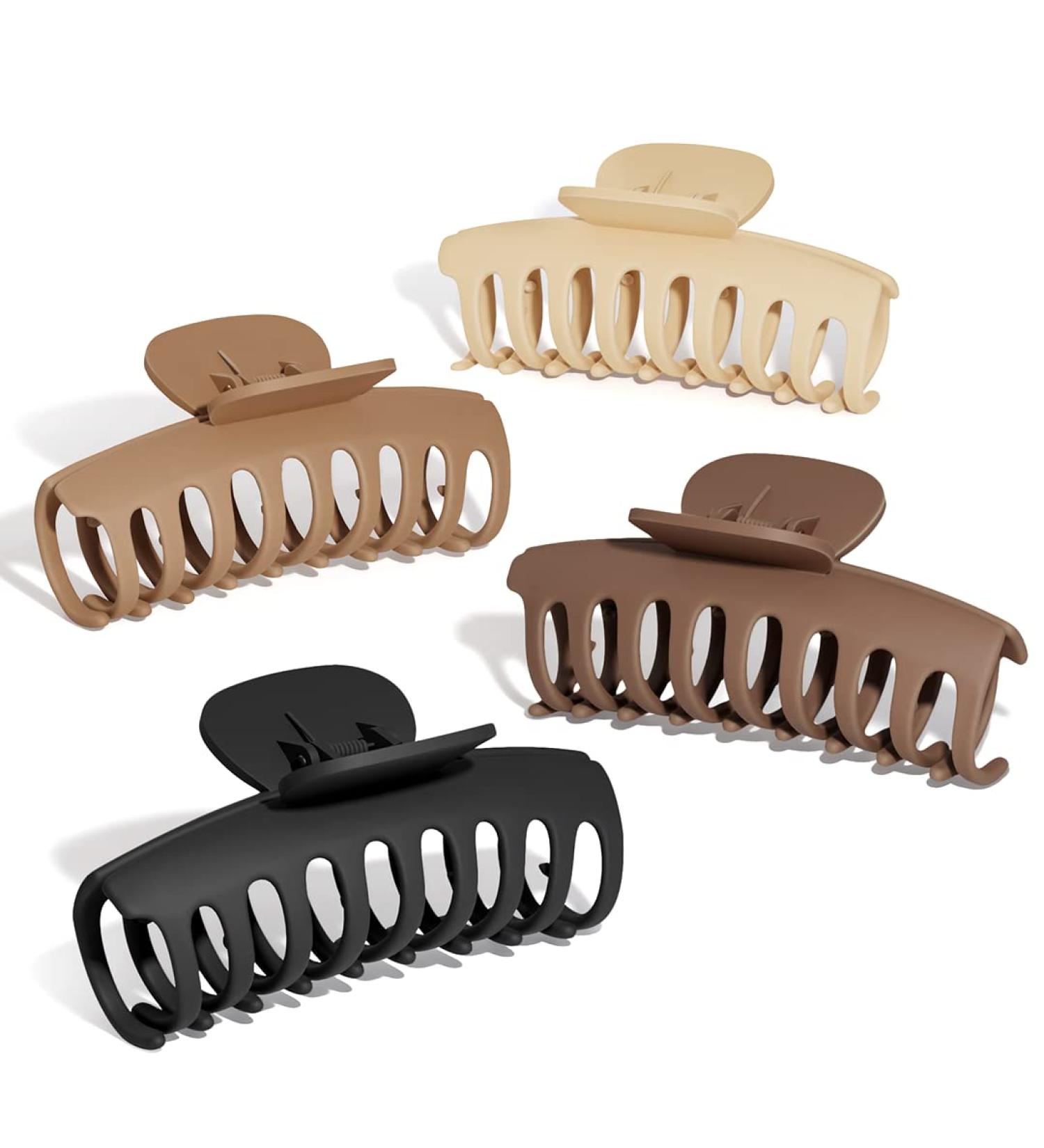 Large Claw Hair Clips Variety Pack for Women with Long Thick Hair - Hair Clamps and Banana Clips Included - Buy Online on GoSupps.com