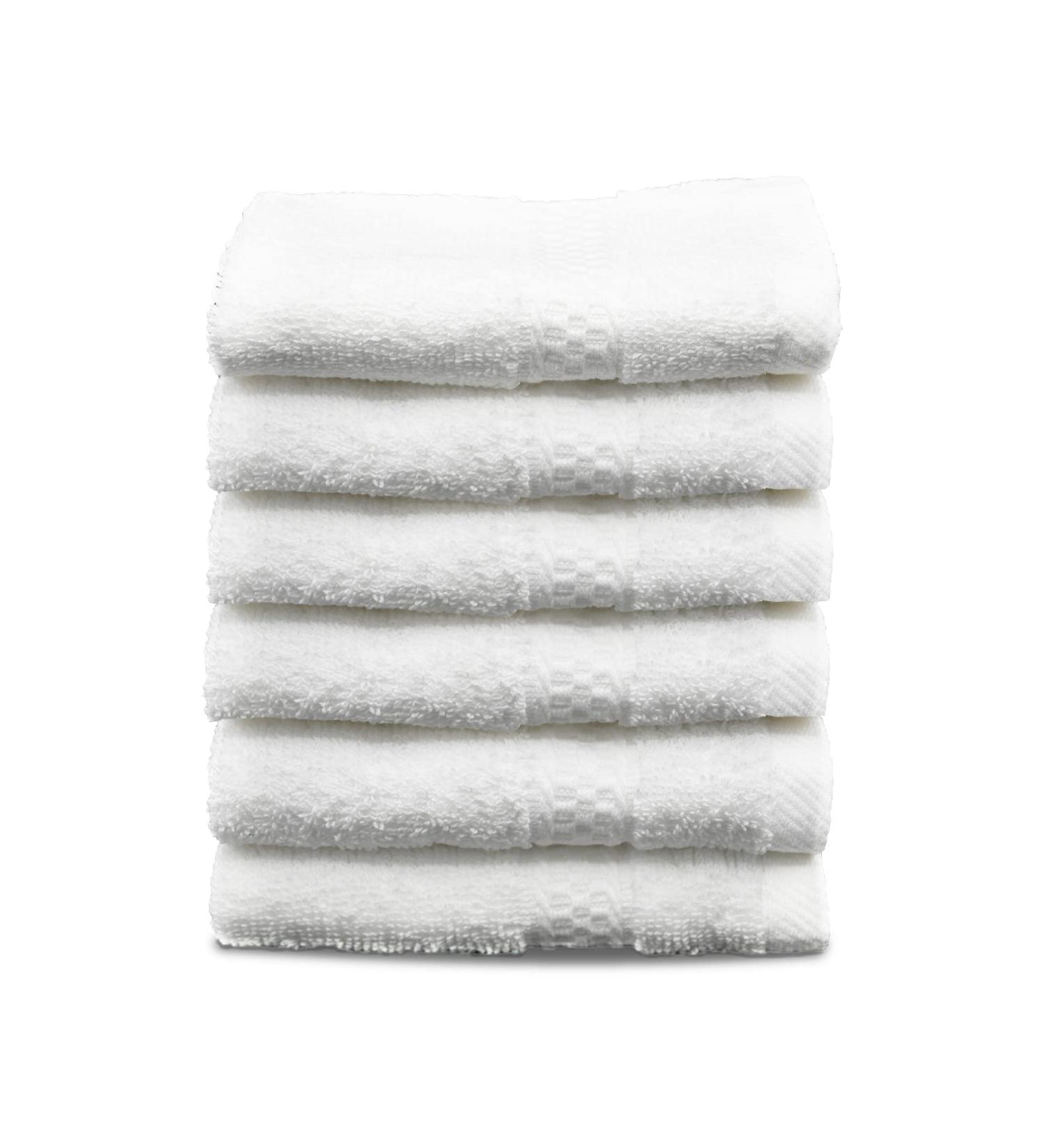 Leather & Looms Cotton Soft washcloths 12 Pack Bathroom face Towel 12x12 Soft Feel Extra-Absorbent & Quick Drying (White)