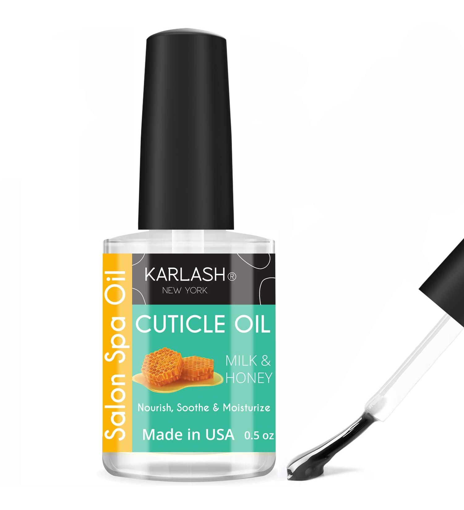 Karlash Salon Spa Brush On Cuticle Oil 0.5 oz - Milk and Honey Infused, Vitamin E Enriched for Healing and Moisturizing - Buy Online on GoSupps.com