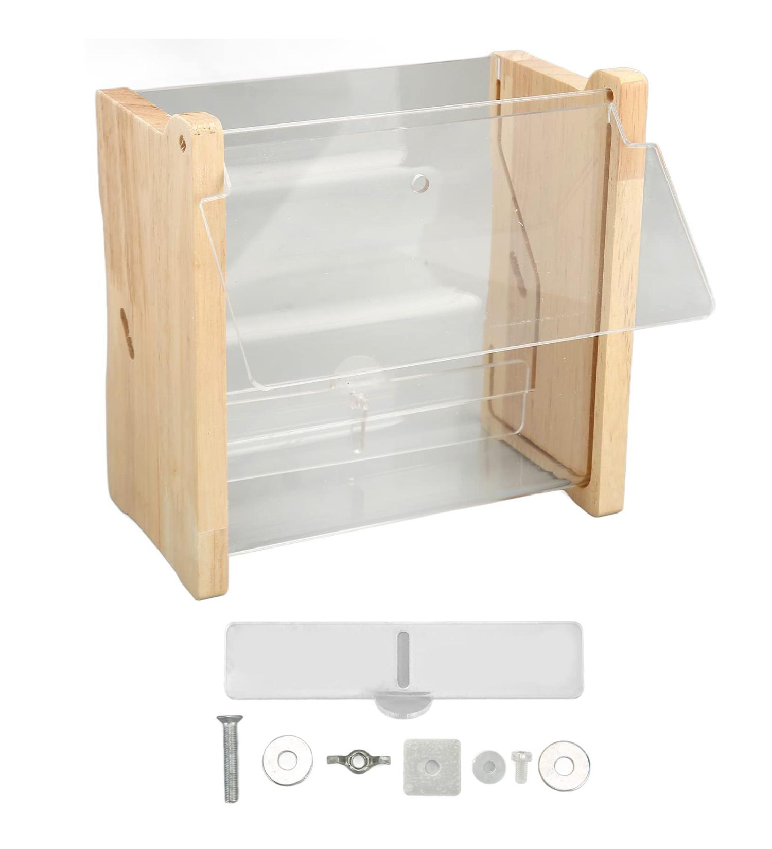 Automatic Large Capacity Chicken Feed Dispenser - Clear Acrylic Bird Feed Box for Budgies Nymphs & Quail (S 165x42x45mm) - Buy Online on GoSupps.com