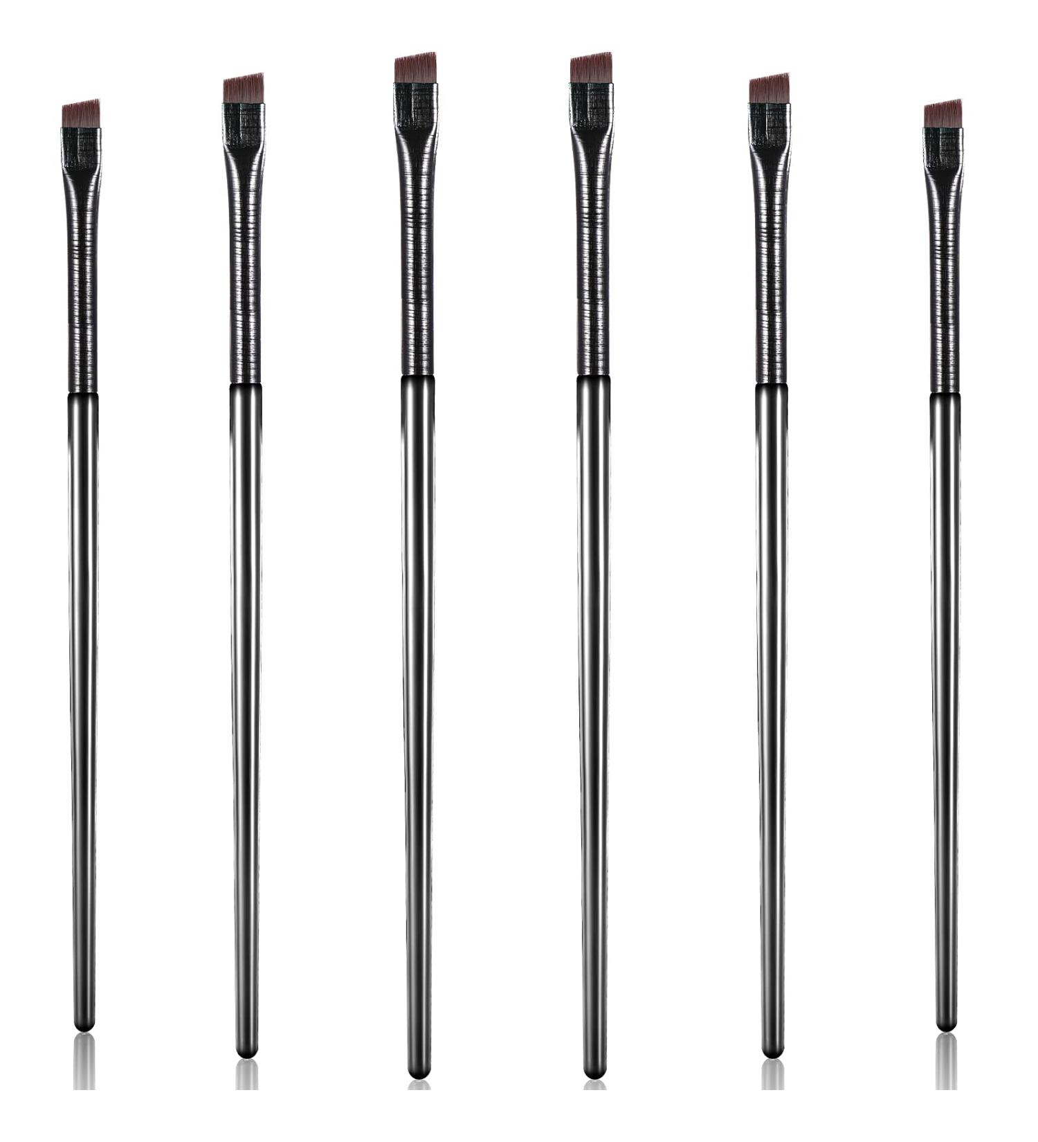 Premium Casted Eyeliner Brush - Finer Angled Gel Brush for Eyebrows & Lace Art - Black Fiber Bristle Makeup Tool - Buy Online on GoSupps.com