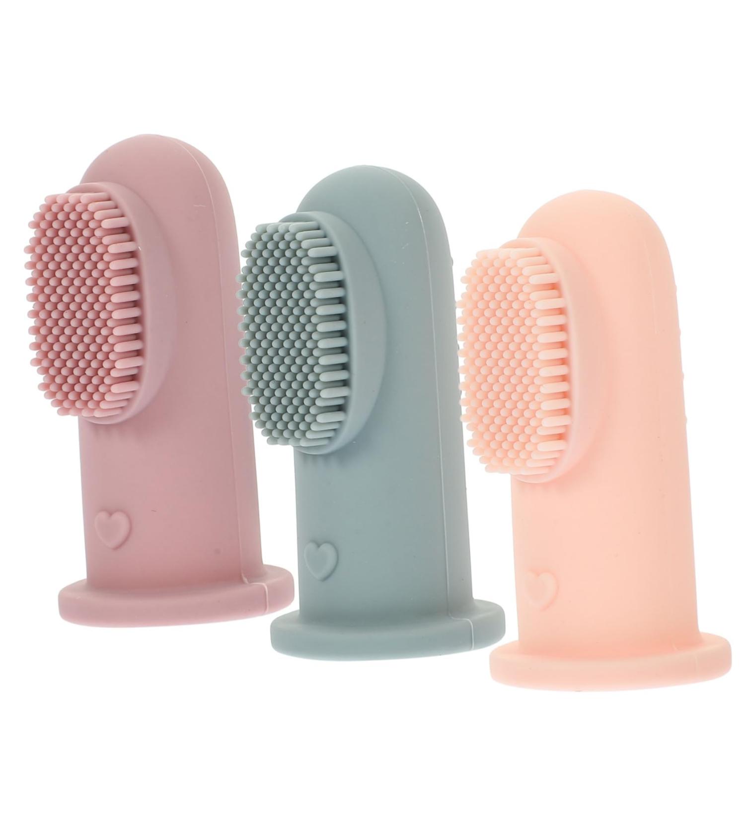 Gleavi Newborn Toothbrush Set - 3-in-1 Finger Brush & Massage Toy for Babies | Soft Fur Tongue Cleaner & Mouth Cleaning Device - Buy Online on GoSupps.com