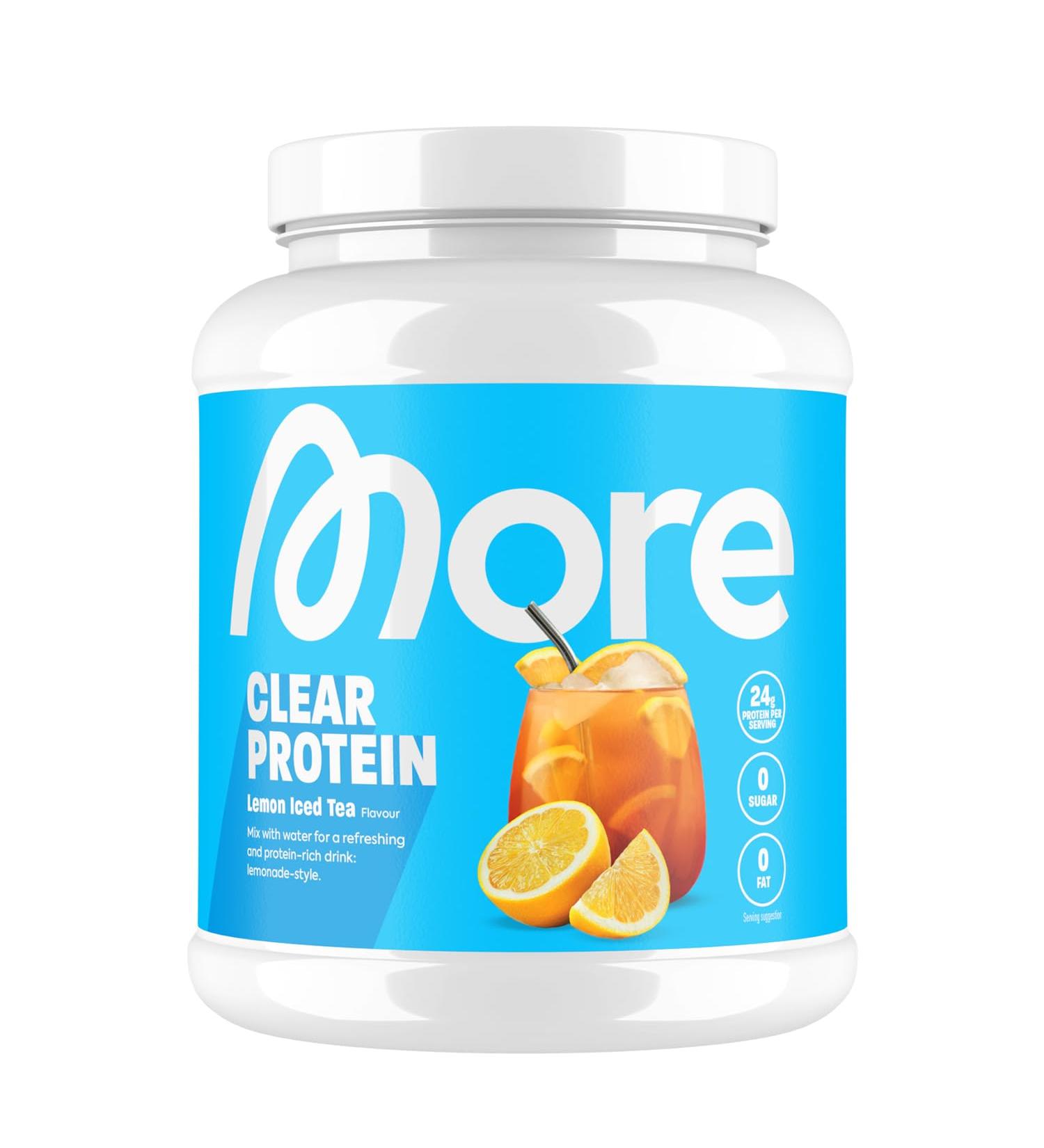 More Clear Protein Lemon Iced Tea 600g - Premium Whey Isolate Drink | Tested Quality | Made in Germany - Buy Online on GoSupps.com