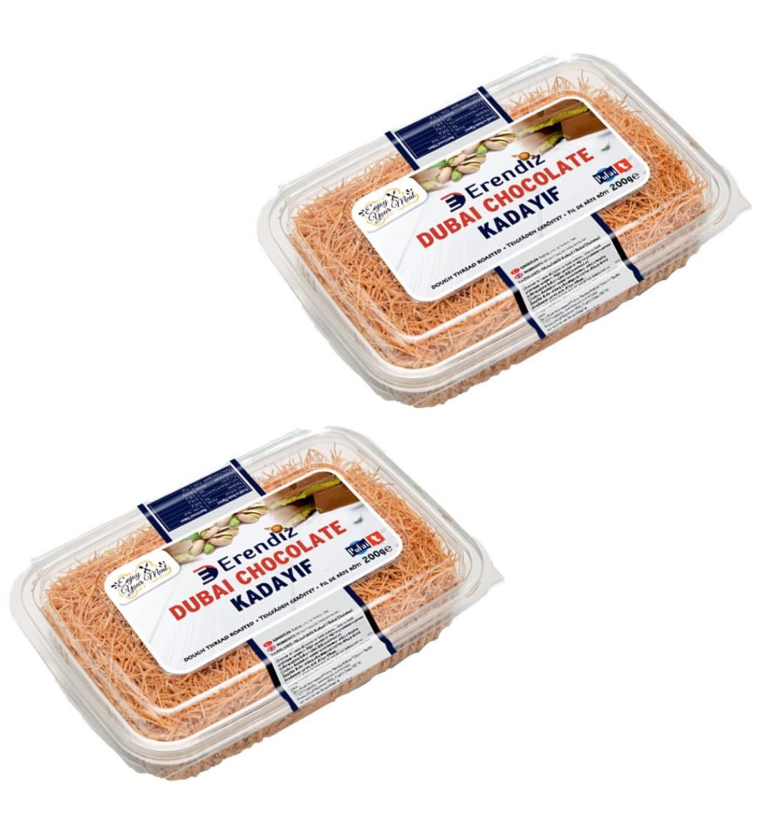 Pufai Erendiz Kadaifi Special Dubai Chocolate Dough Angel Hair 2 Skeins in Good Quality Practical Packaging Long Lasting 200 g - Buy Online on GoSupps.com