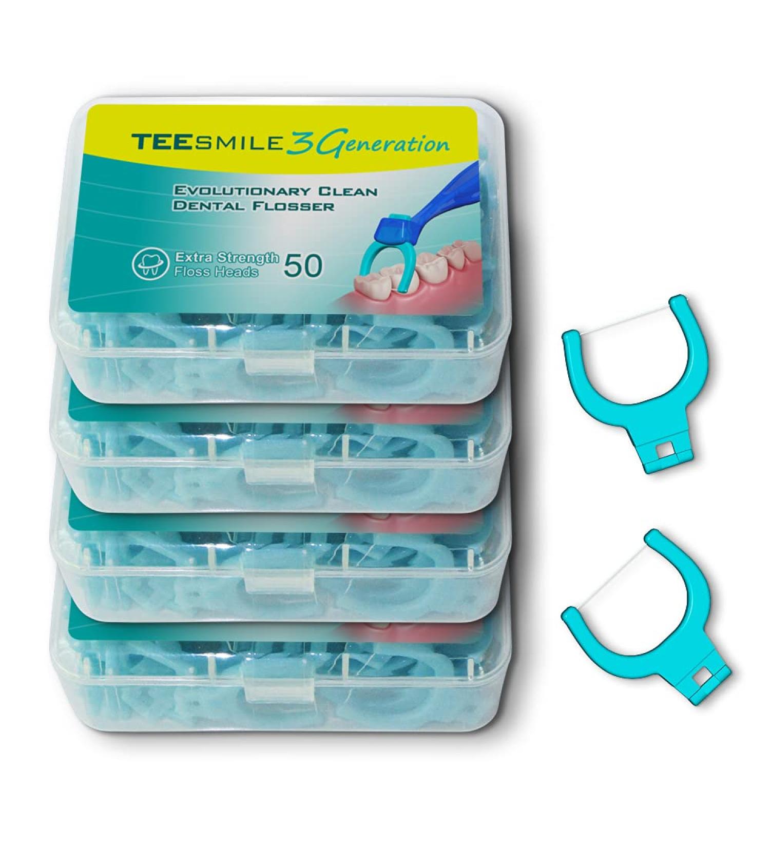TEEsmile Evolutionary Clean Dental Flossers Kit - 200 Extra Strength Refills (No Handle Included) | Pack of 1 - Buy Online on GoSupps.com