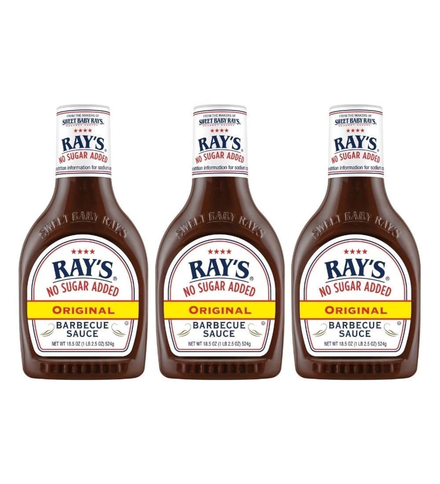 Sweet Baby Rays No Sugar Added BBQ Sauce 18.5oz - Pack of 3 - Buy Online on GoSupps.com