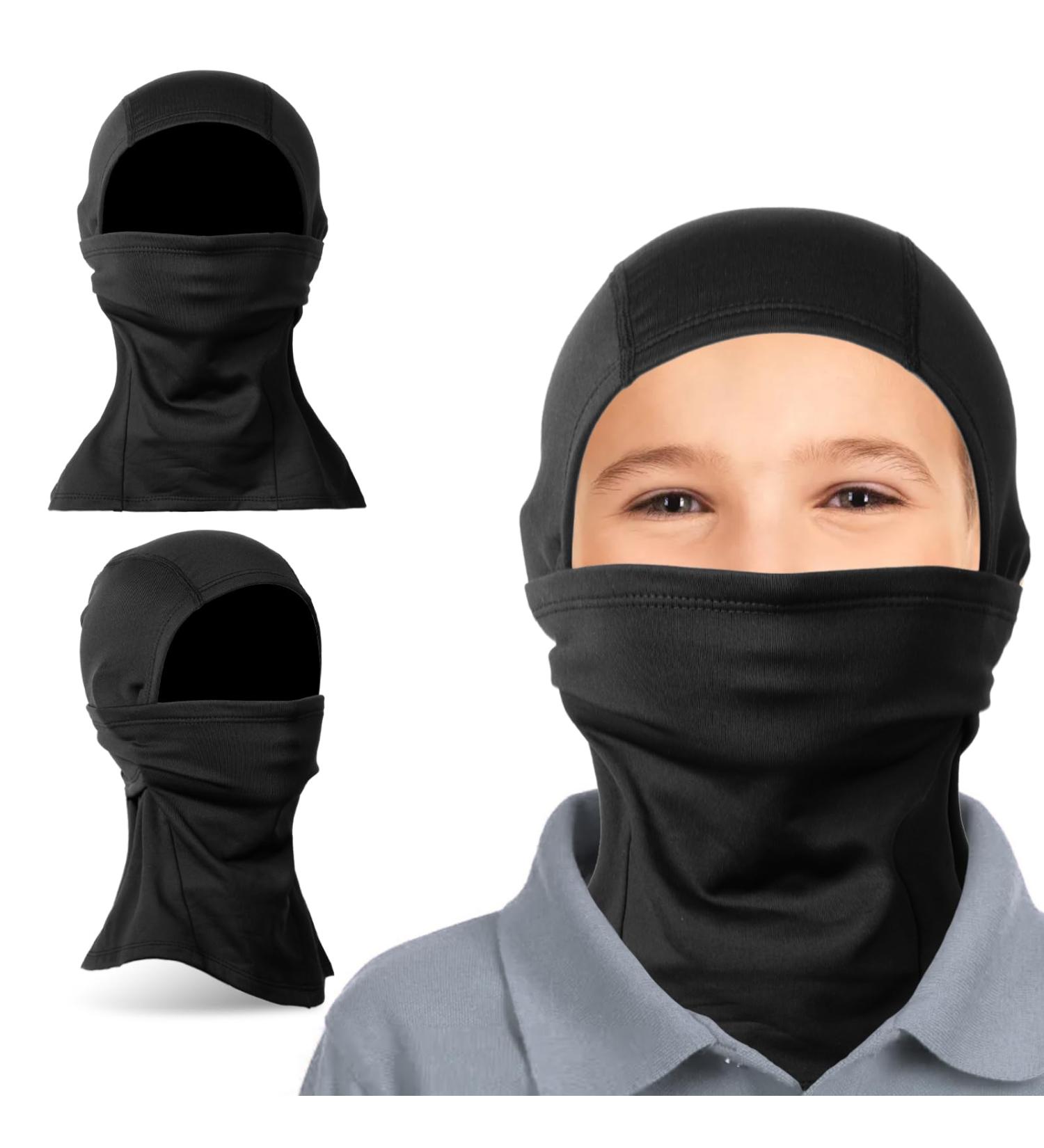 Corpower Kids Storm Hood - 2-Piece Winter Ski Mask & Face Hood for Girls | Outdoor Sports Bicycle Hat - Black - Buy Online on GoSupps.com