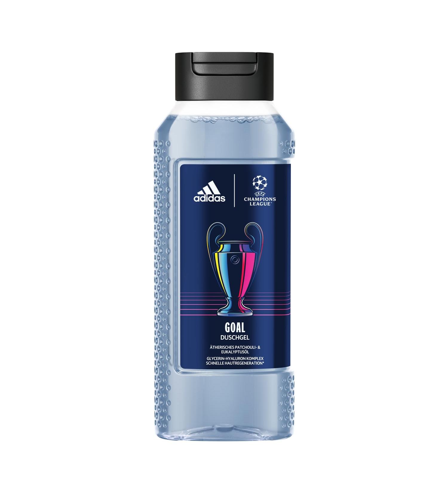 adidas adidas UEFA Champions League Goal Edition Shower Gel with Fresh Green Fern Scent Long Lasting with Natural Essential Oils for Men 250 ml