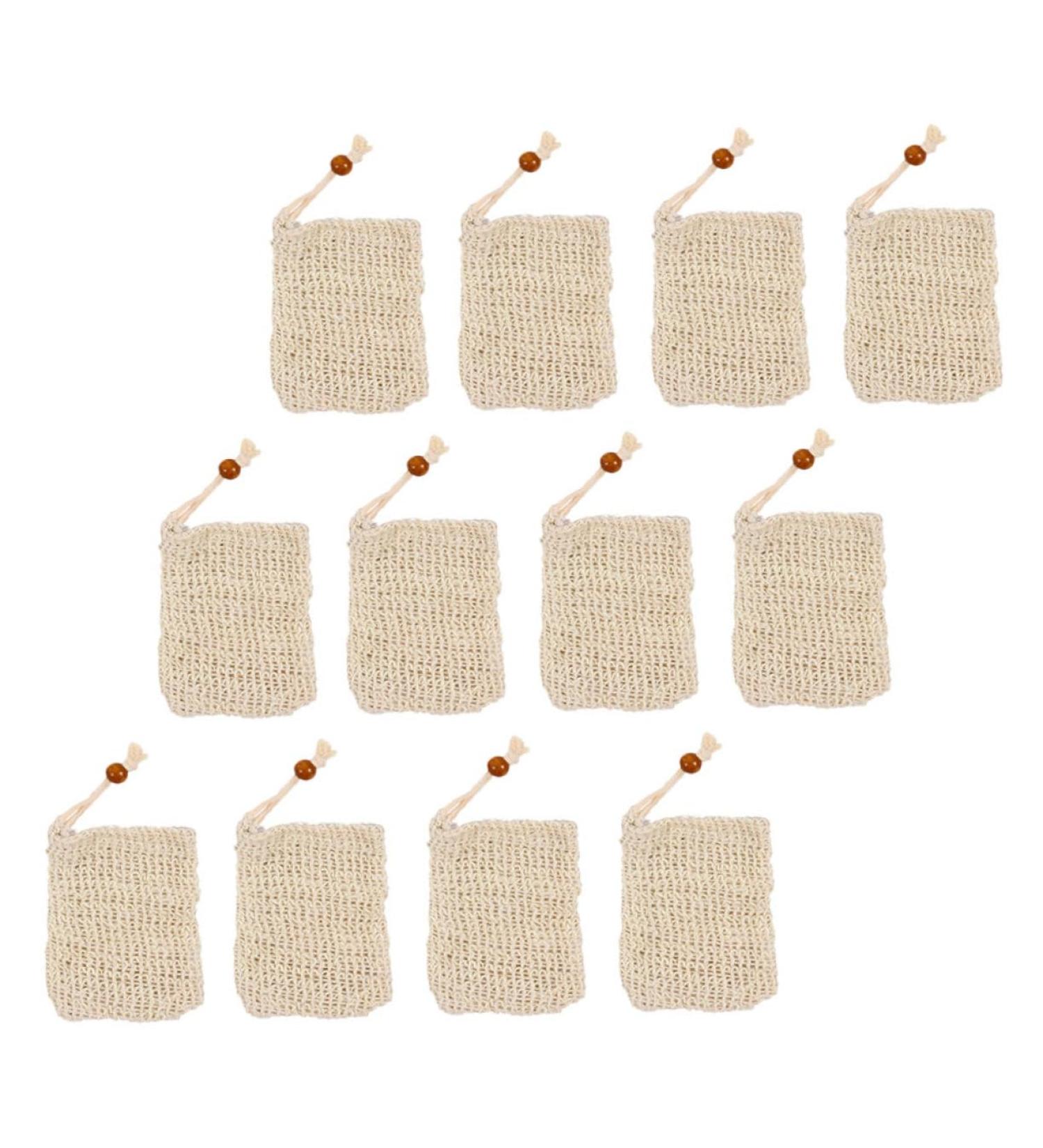 BIUDECO 14pcs Handmade Soap Storage Bag Soap Bags Mesh Exfoliating Soap Saver Mesh Storage Bags Cotton Linen - Buy Online on GoSupps.com