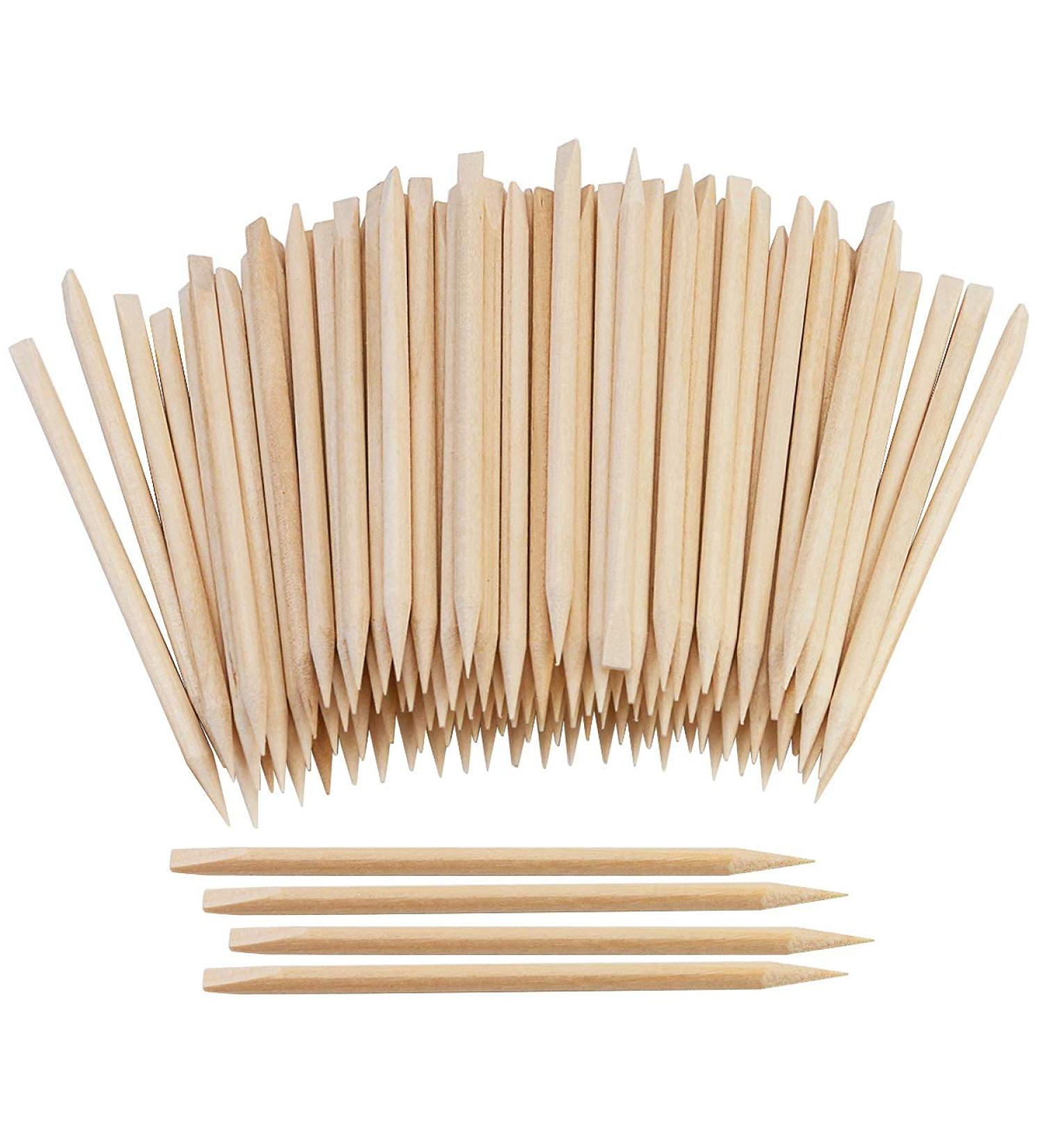 LATRAT 200 Pieces Wooden Sticks Double Sided Cuticle Nail Pusher Remover Manicure Art Pedicure Wooden Sticks for Nail Art Care 11 cm - Buy Online on GoSupps.com