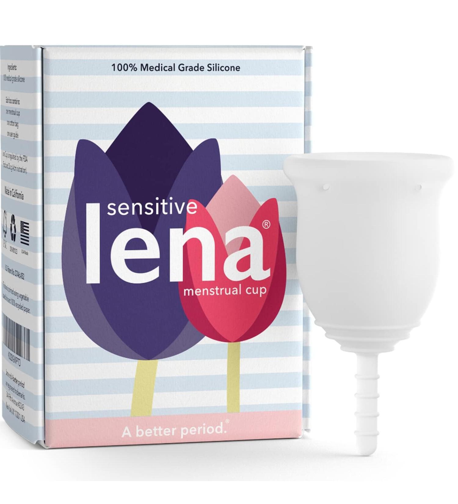 Lena Sensitive Menstrual Cup | Soft Reusable Period Cup | 12h Wear | Tampon Alternative | Small Clear Design - Buy Online on GoSupps.com