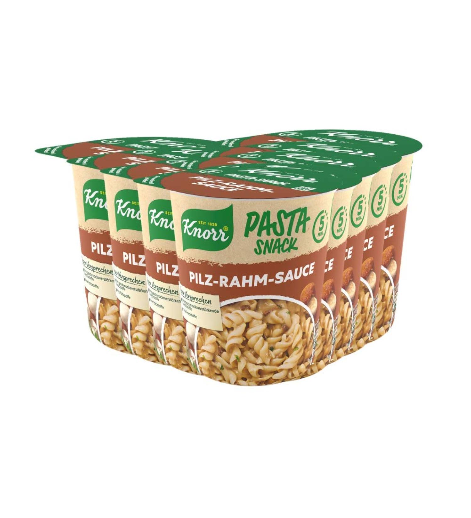 Buy Knorr Pasta Snack Mushroom & Cream | 8 x 63g Instant Noodles - Ready in 5 Minutes | Quick & Delicious International Shipping - Buy Online on GoSupps.com