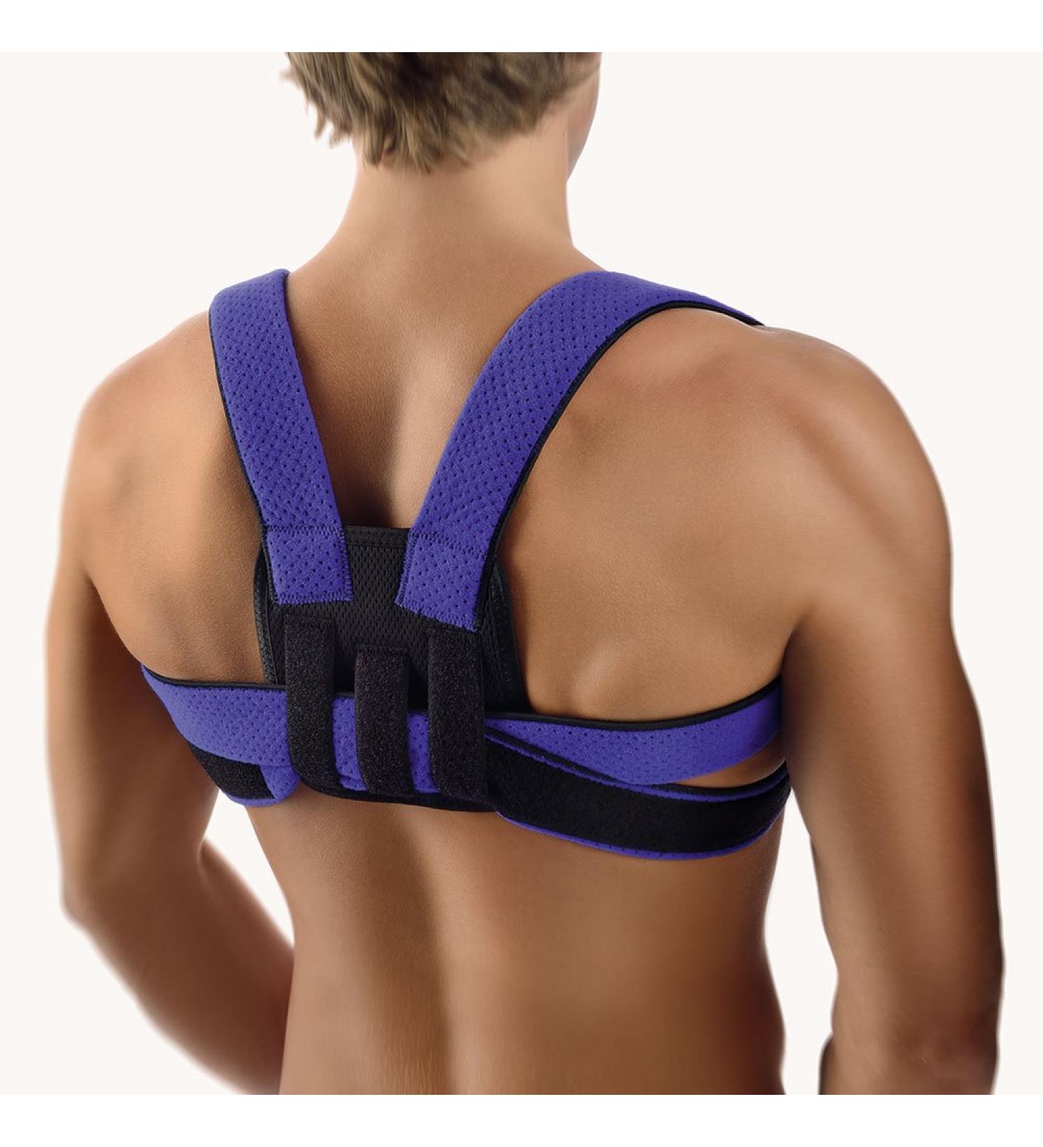 Bort 104600 Stabilofix Shoulder Posture Corrector Brace | Upper Back Straightener to Fix Hunched Rounded or Stooped Shoulders Forward Head and Blue- One Size Fits Most Blue Adult
