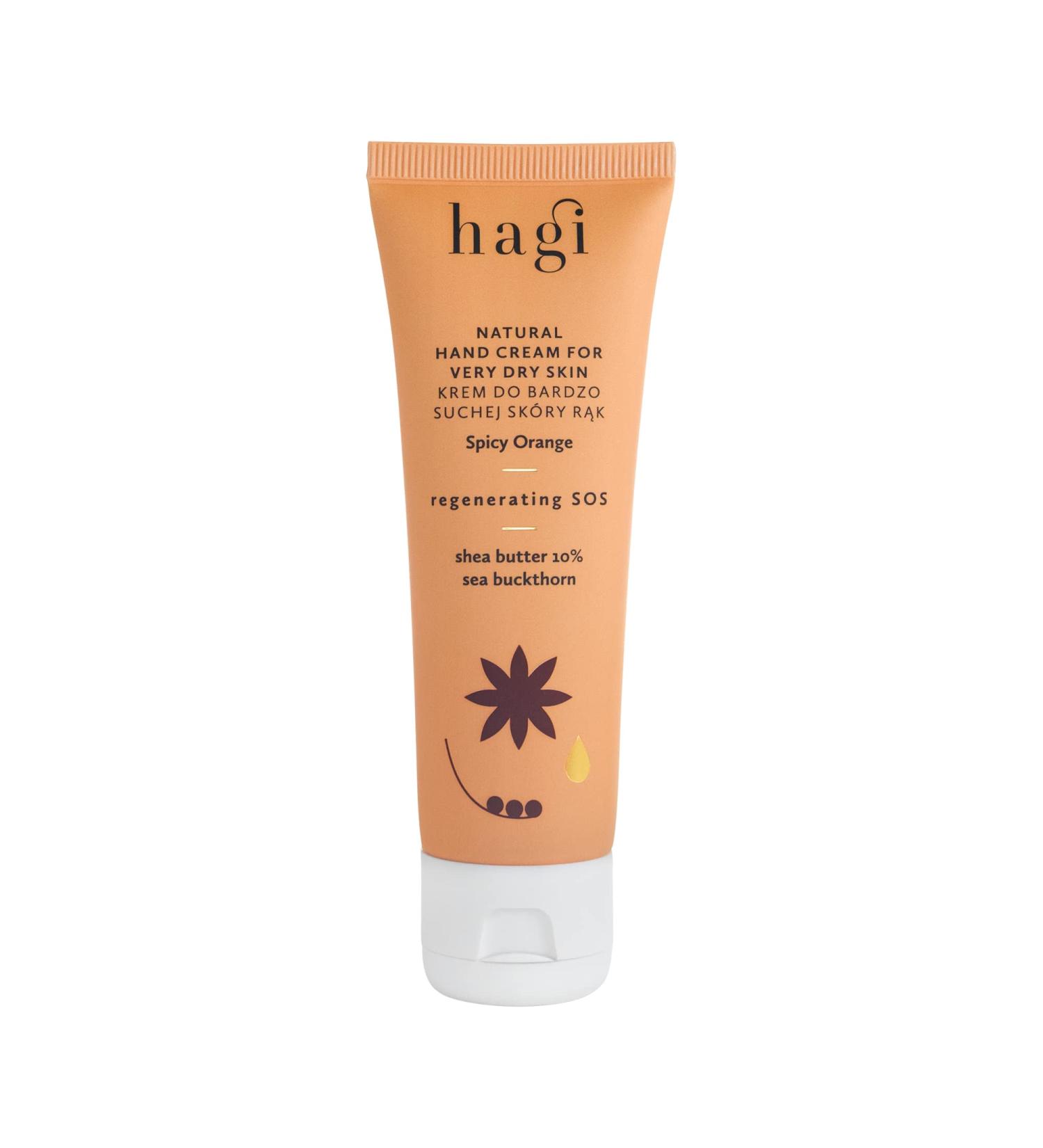 Hagi Spicy Orange - Natural Hand Cream for Very Dry Skin | Sea Buckthorn Extract | Shea Butter | Organic Orange Water | Panthenol | Regenerating & Nourishing | 50ml - Buy Online on GoSupps.com