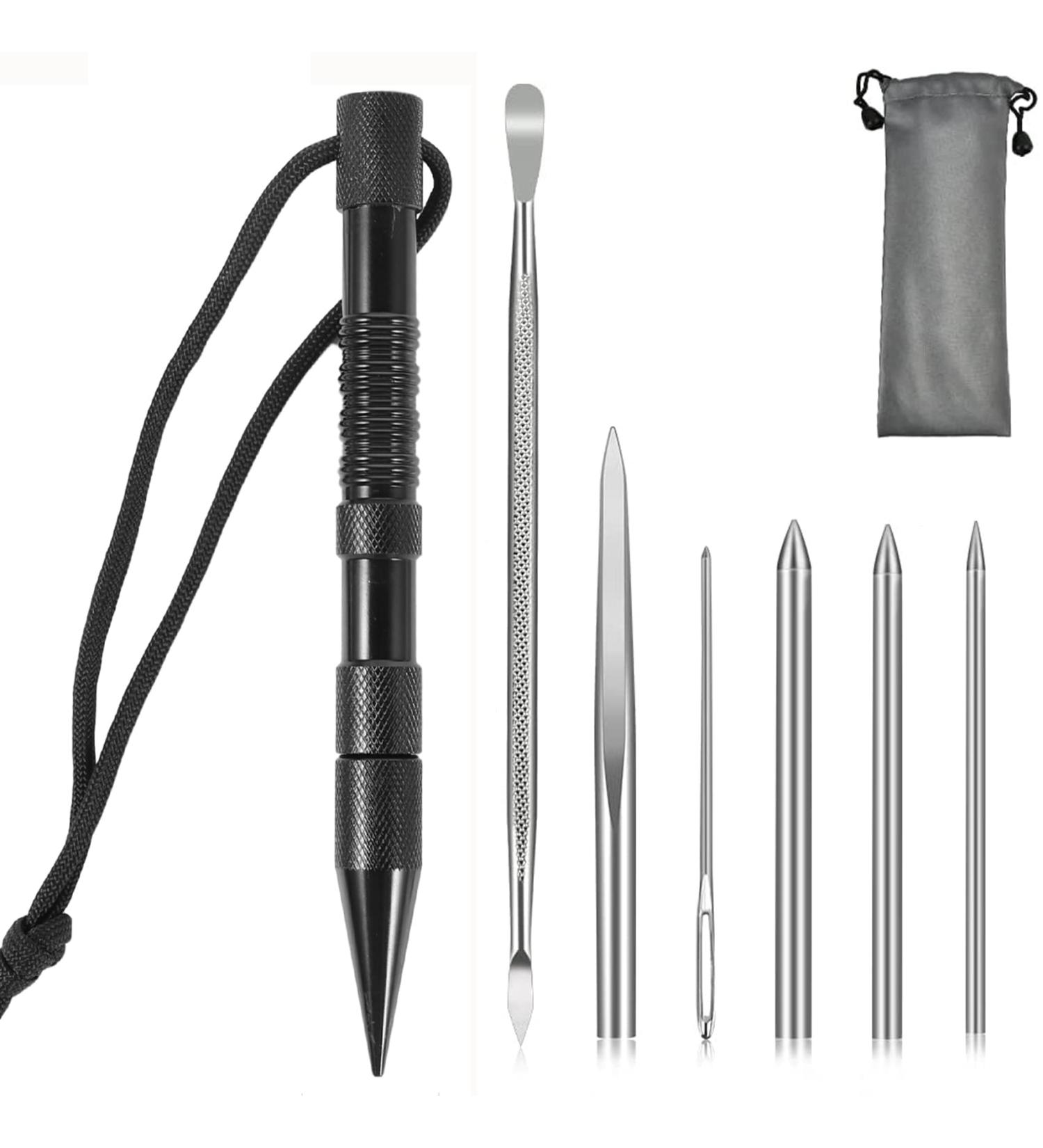 Muye 7 Pack Marlin Spike Paracord Stitching Kit | Lacing Needles & Smoothing Tool | Ideal for Leather Weaving & Paracord Bracelet | Storage Case Included - Buy Online on GoSupps.com