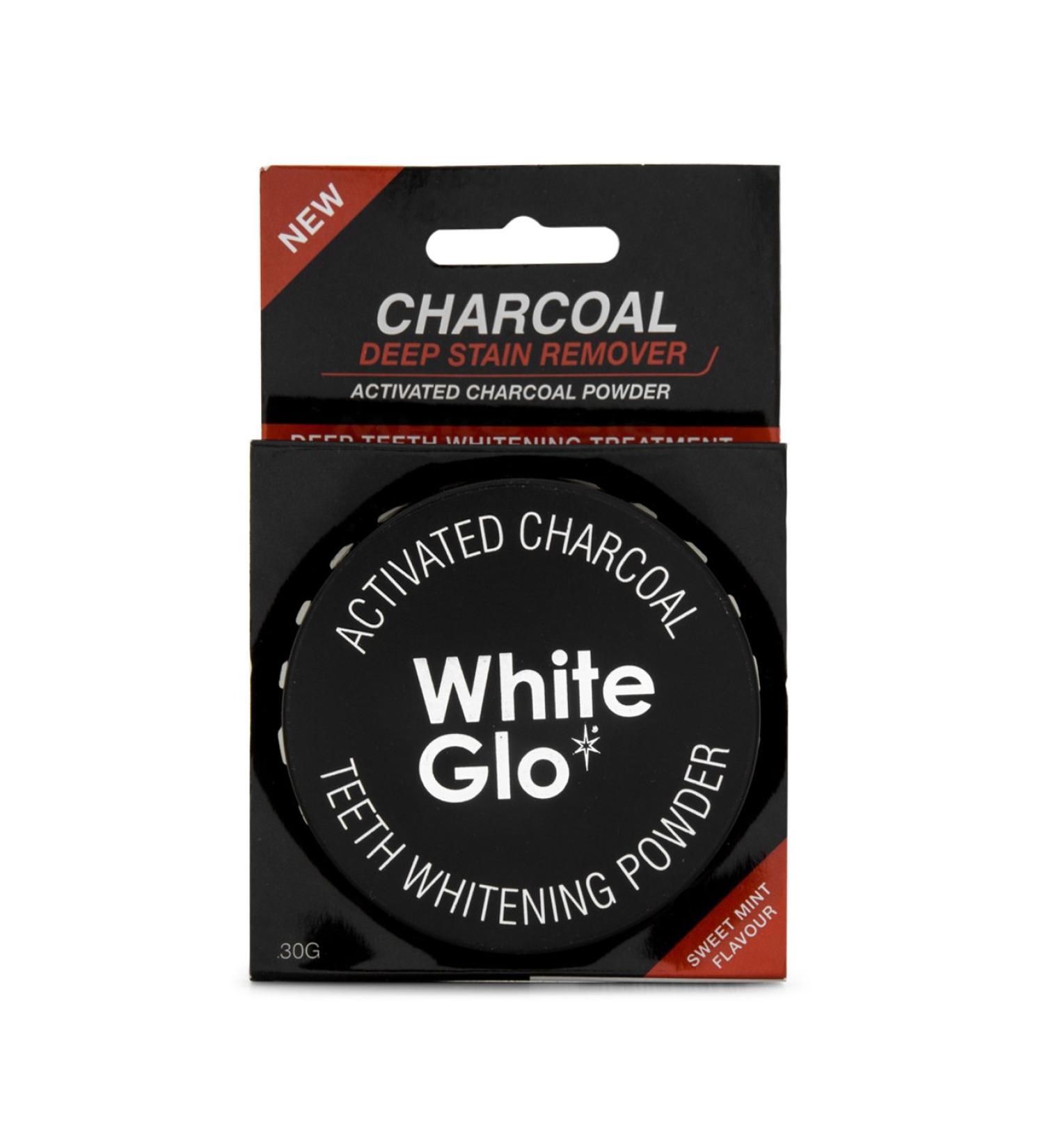 White Glo Activated Charcoal Teeth Whitening Powder - Fresh Mint Flavour - 1.05oz (1 Pack) - Buy Online on GoSupps.com
