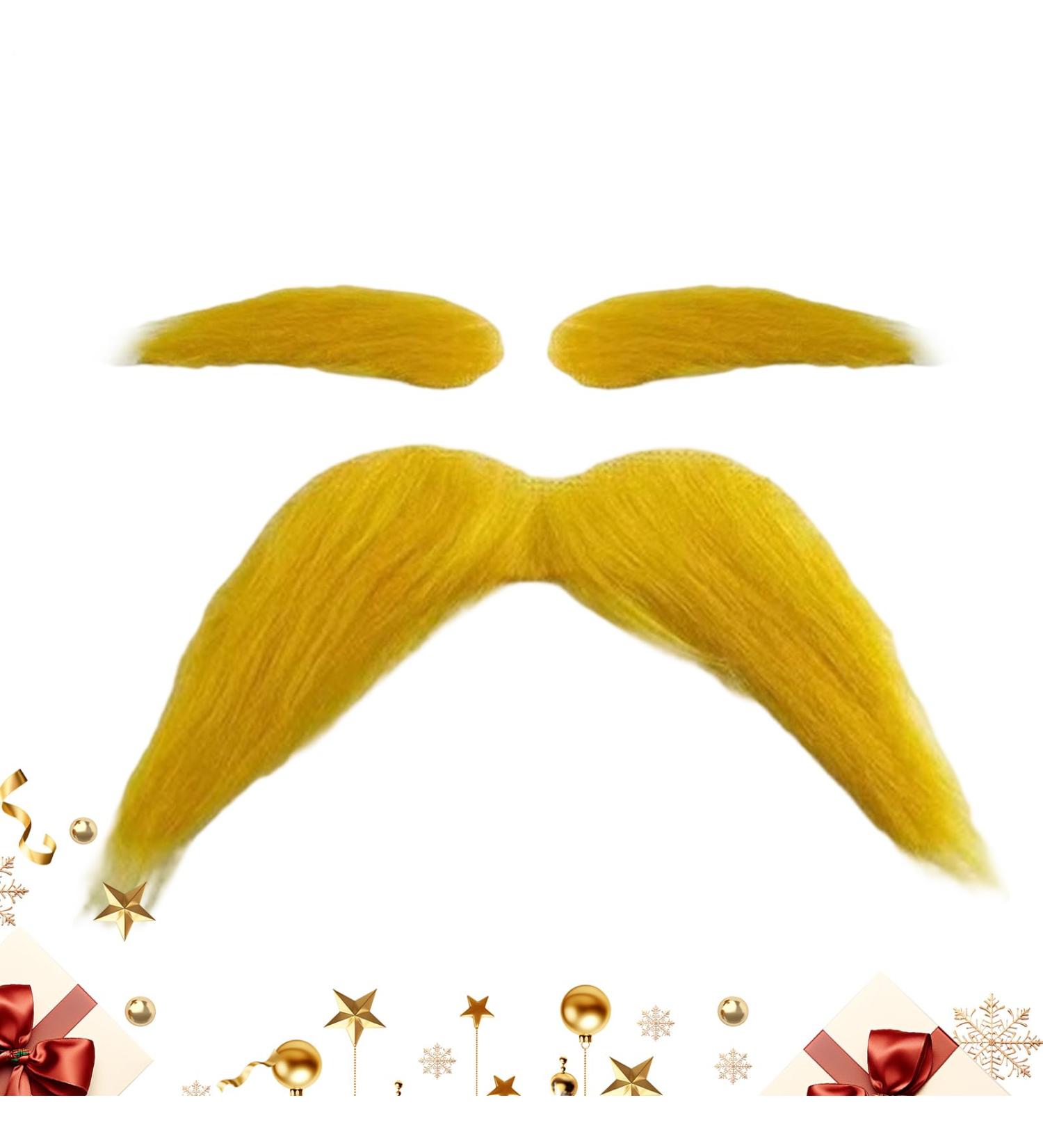 Moustache Et Sourcils Jaunes Autocollant Amusant Fausse Moustache Texture L g re En Peluche | Moustaches De No l Pour Cosplay Festival Maquillage De Sc ne Feu De Voyage D coration De Per - Buy Online on GoSupps.com