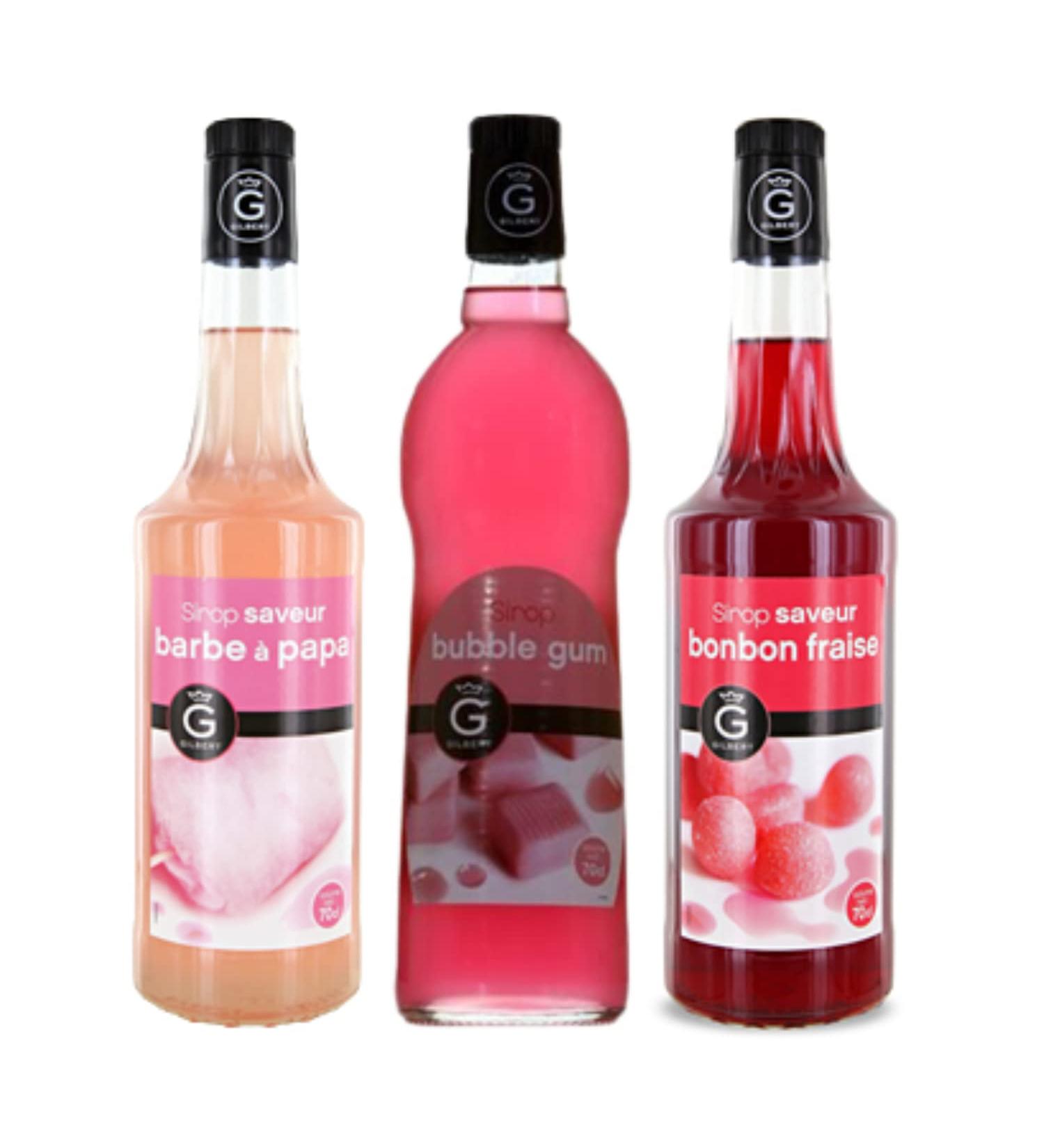 Rioba Childhood Fragrance Syrups – Cotton Candy, Bubble Gum, Strawberry Candy – 3 x 70 cl