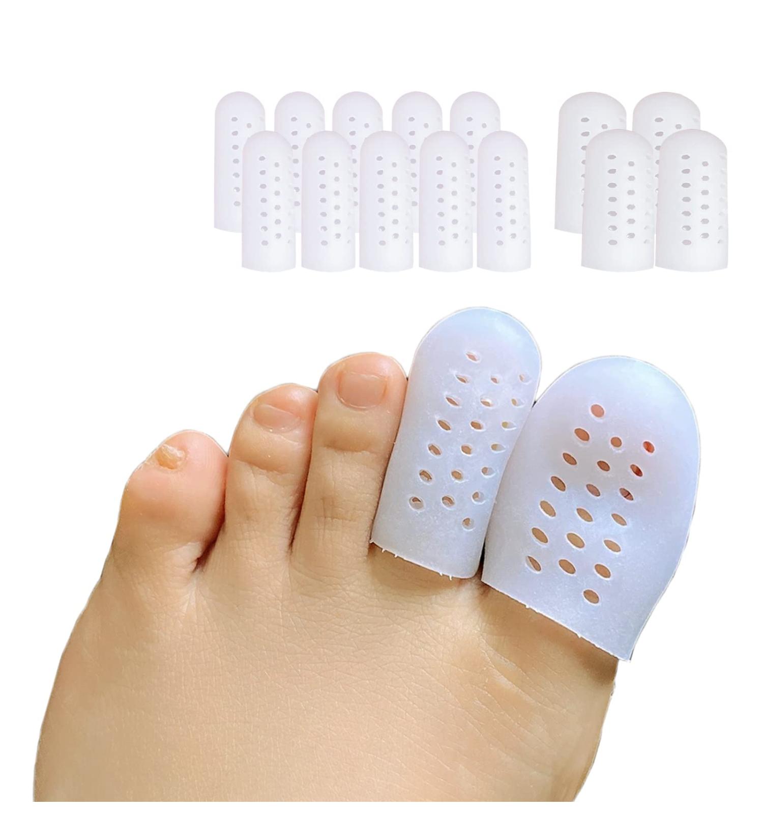 Silicone Gel Toe Protectors 14 PCS for Blisters, Corns, Hammer Toe - Big Toe Sleeves Covers - Toe Caps for Foot Pain Relief - 4 Large + 10 Medium - Buy Online on GoSupps.com