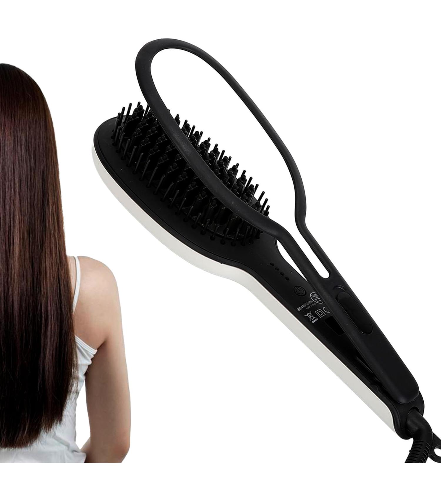 HURRISE Hair Straightener Brush Comb - 2-in-1 Styling Tool with Ceramic Adjustable Temperature Ideal for Travel - US Plug 110V - Buy Online on GoSupps.com