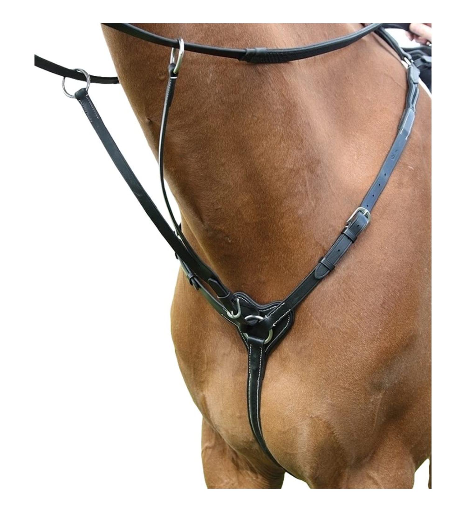 Shires Salisbury 3 Point Breastplate-Black/Silver Cob