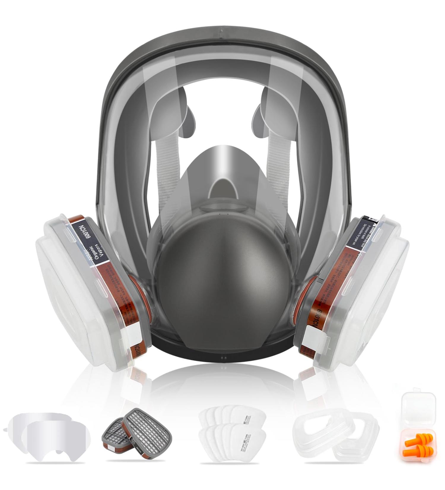Full Face Respirator Mask 19 in 1 6800 Reusable Respirator Mask with Filters Organic Vapor Respirator Anti-fog Ideal for Paint Dust Spraying Chemicals Formaldehyde Polishing Sanding&Cutting - Buy Online on GoSupps.com