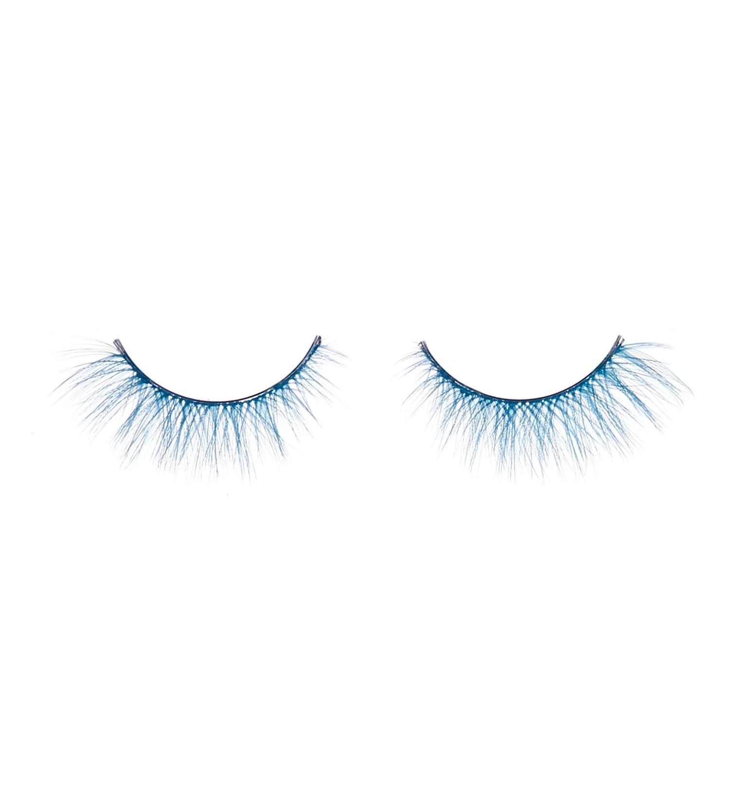 PaintLab Synthetic Lashes - Lightweight Reusable False Eyelashes for Kids, Teens, and Women - Natural Look Extension Strip - Baby Blue (1 Pair) - Buy Online on GoSupps.com