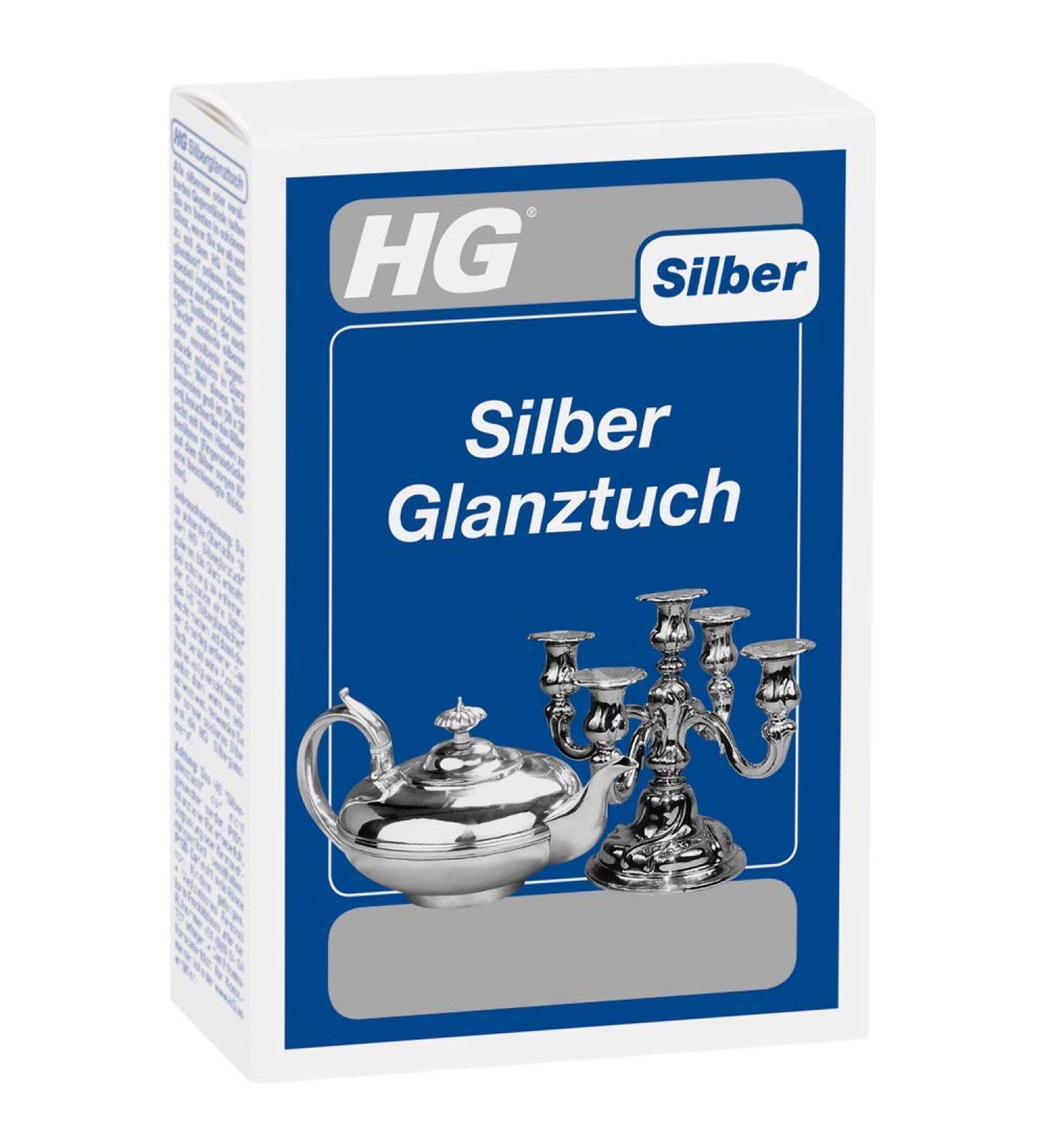 HG Silver Cleaning Cloth - Impregnated Silver Cleaner for Silver & Silver-Plated Objects | Gloss Effect | 30x30 cm - International Shipping Available - Buy Online on GoSupps.com