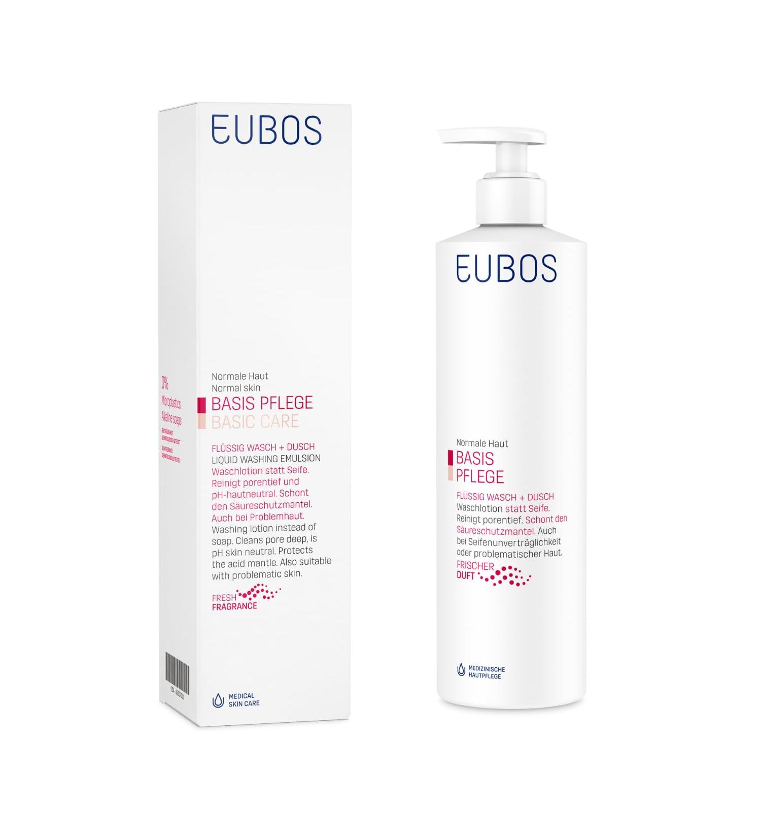 Eubos Washing Emulsion 400ml | Gentle Body Cleanser for Impure Skin | Dermatologically Tested & pH-Skin-Neutral | International Shipping Available - Buy Online on GoSupps.com