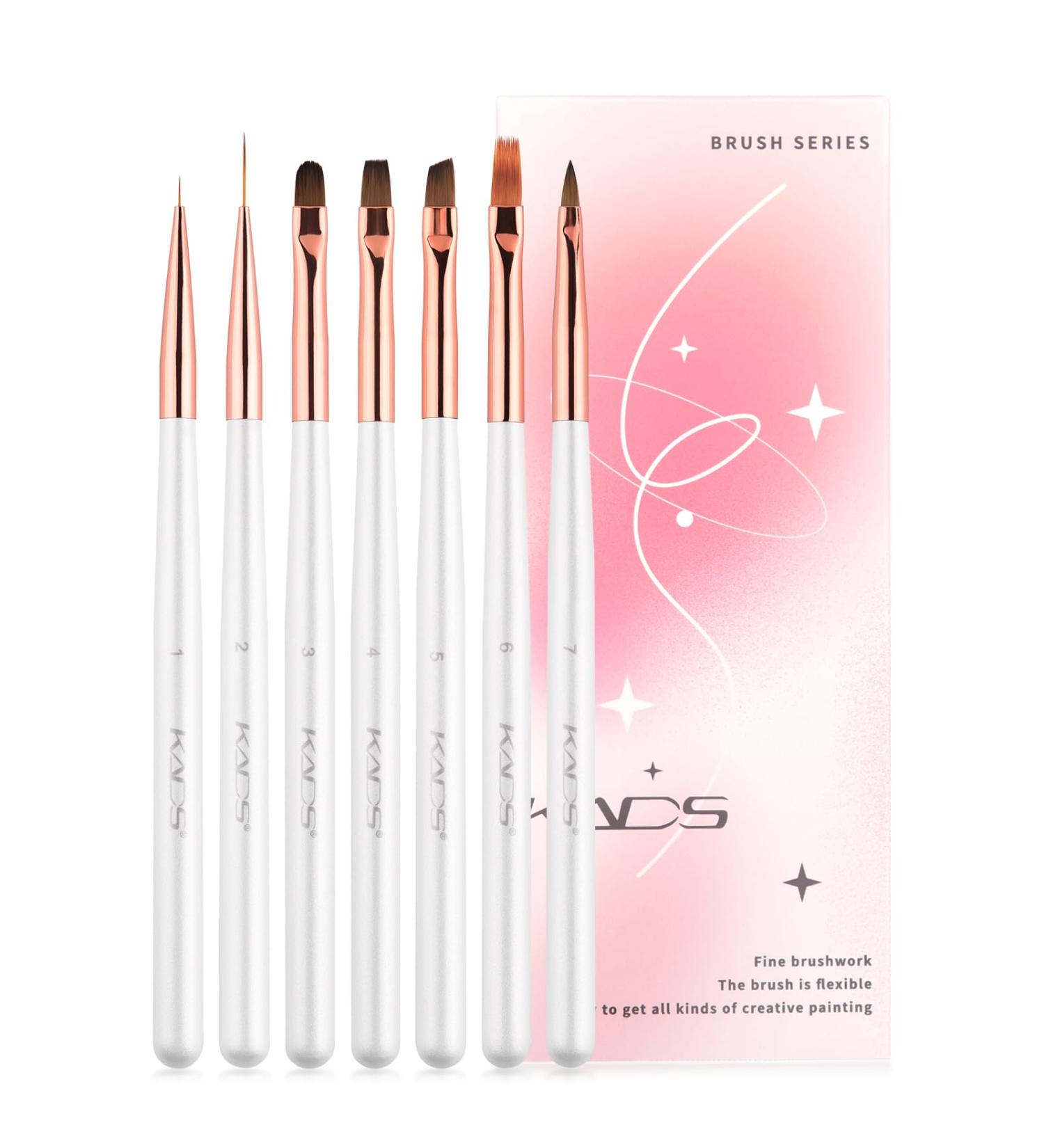Shop KADS Nail Art Brushes Set - 7 Pcs Professional Nail Design Tools with Gel & Polish Brushes - Perfect for Nail Art Enthusiasts - Buy Online on GoSupps.com
