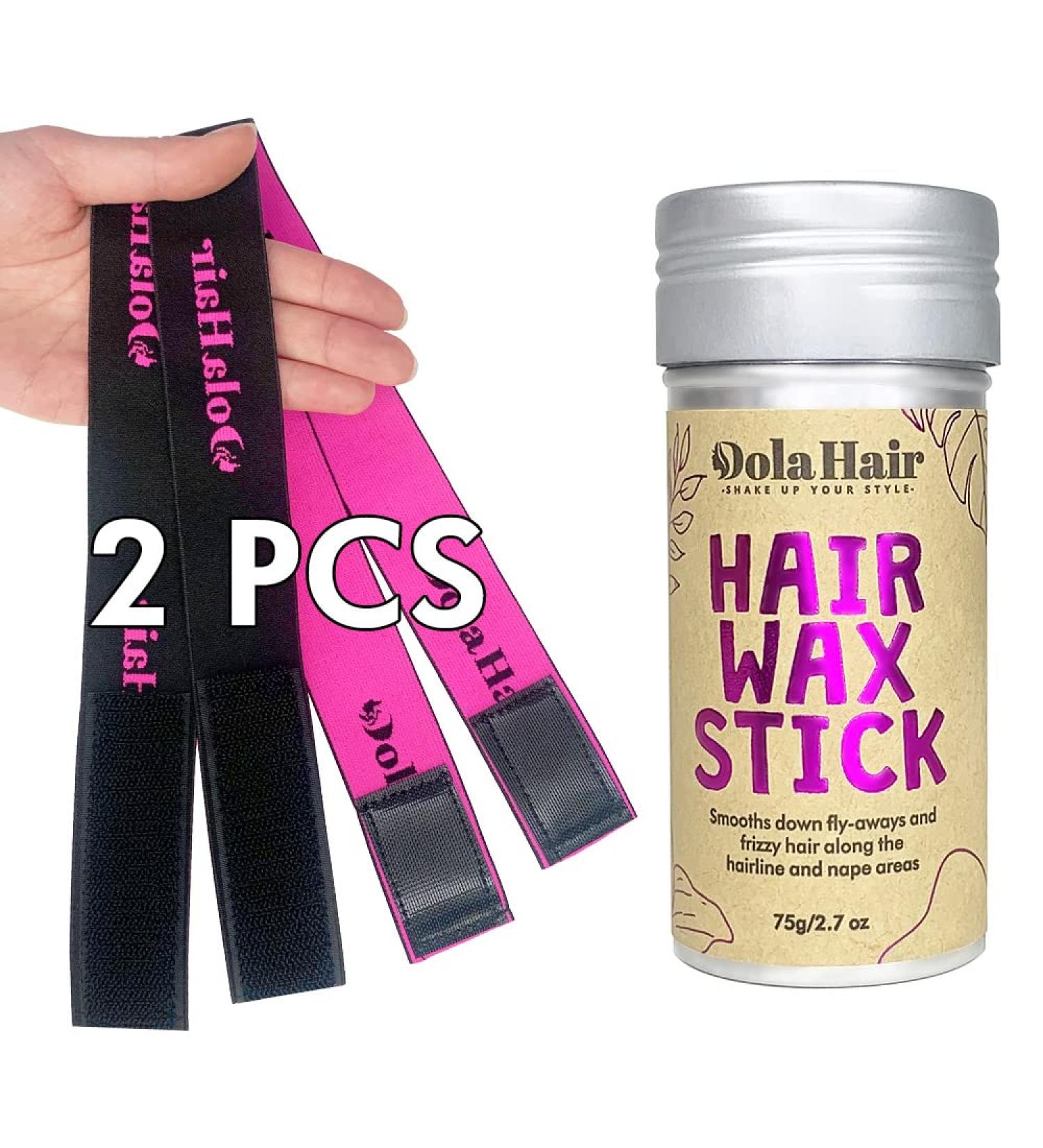 Dolahair Hair Wax Stick with 2 Lace Melting Bands | Sleek Finish Styling for Wig Flyaways & Edges - Buy Online on GoSupps.com
