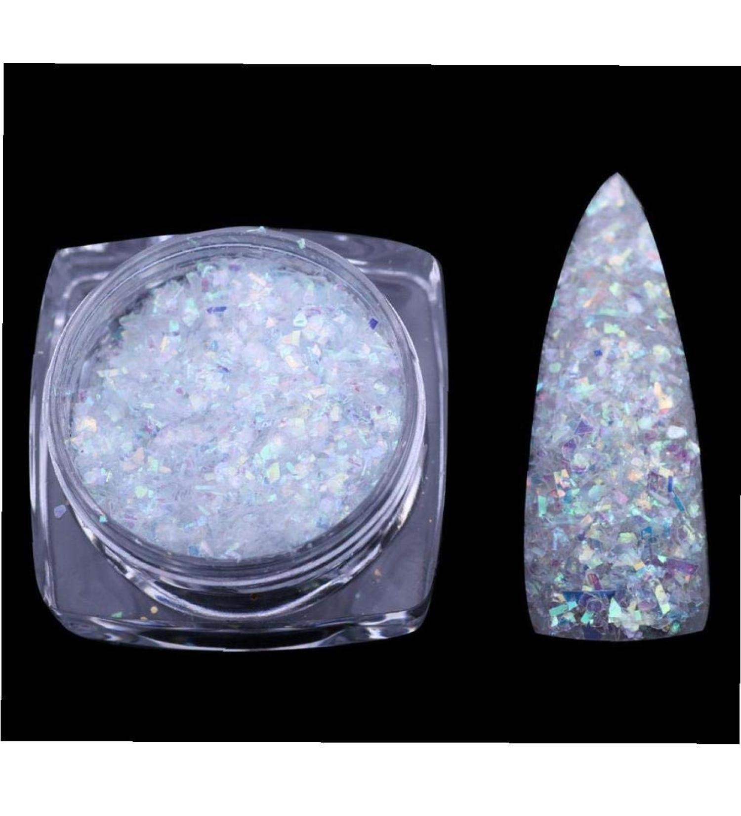 1 Box Women's Holographic Nail Glitter Shell Flakes Mermaid Mirror Irregular Foil Pieces Sequins Nail Art Decor - Buy Online on GoSupps.com