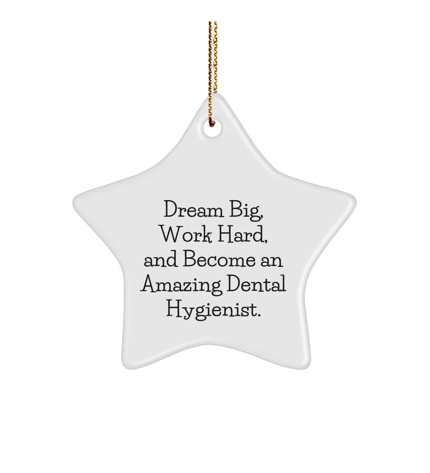 Dream Big Work Hard and Become an Amazing Dental Hygienist Gift for Dental Hygienist Star Ornament Christmas Unique Gifts from Friends for Family