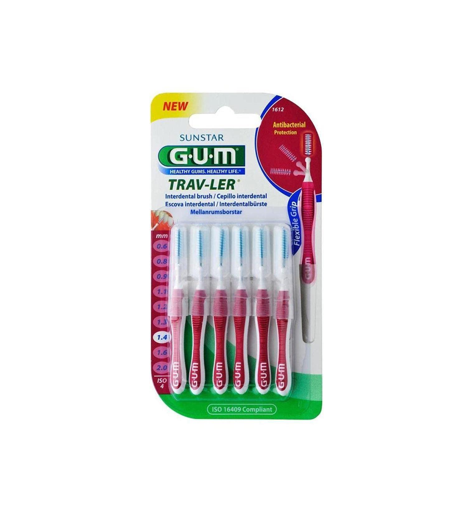 GUM TRAV-LER Interdental brushes 1.4mm candle pink 6pcs