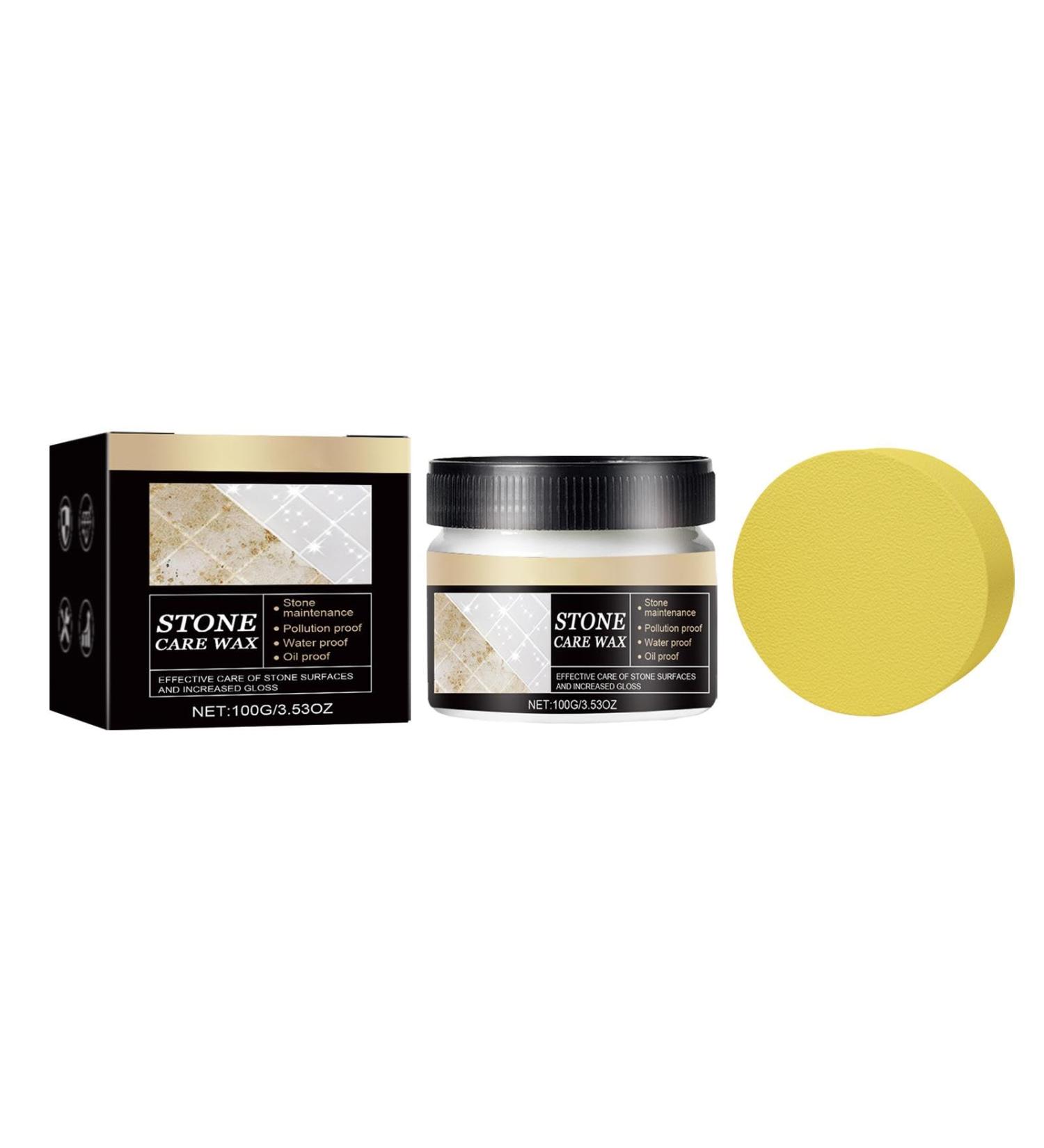 Stone Polishing Care Wax | Stone Restoration Care Wax - Manual Natural Polishing Care Wax Applicator Sponge Included For Marble Furniture Ceramic Tiles Stone Floor Stone Walls - Buy Online on GoSupps.com