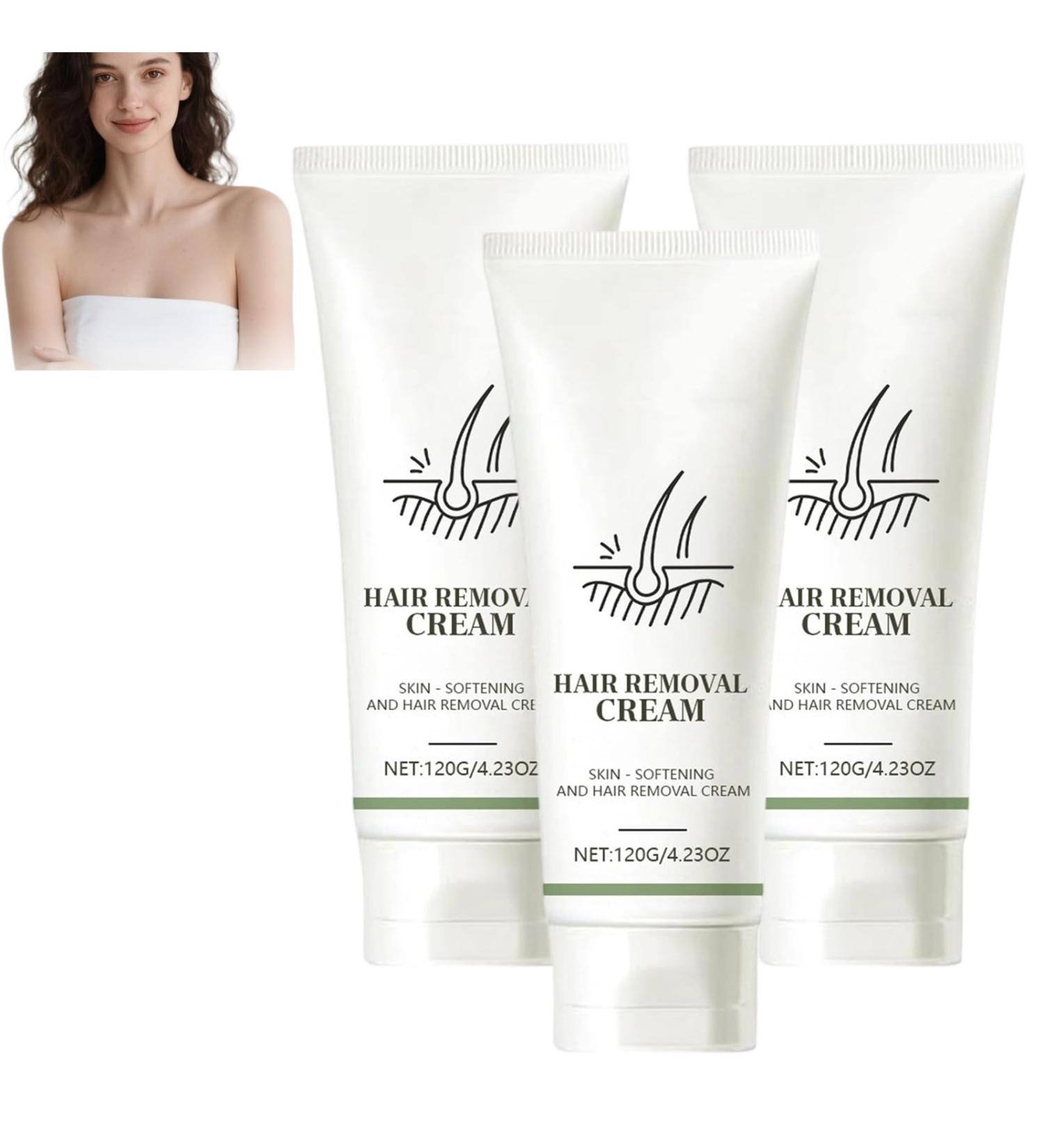  homomdy Gentle and painless hair removal cream for body and face hair removal for women and men moisturizing and soothing effective and fast hair removal non-greasy (3 pcs) - Buy Online on GoSupps.com