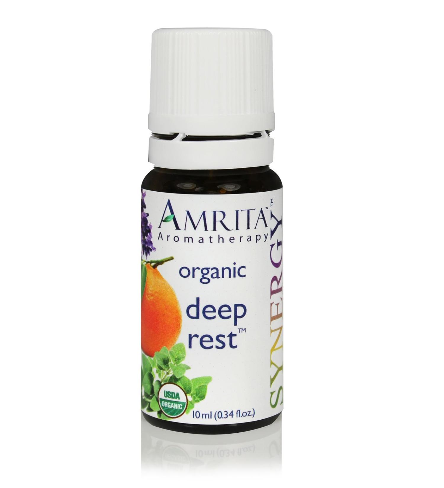 Amrita Aromatherapy USDA Certified Organic Deep Rest Essential Oil Blend - Non-GMO Relaxation Sleep & Calming Synergy Blend - Undiluted 60ML Lavender 0.34 Fl Oz (Pack of 1) - Buy Online on GoSupps.com