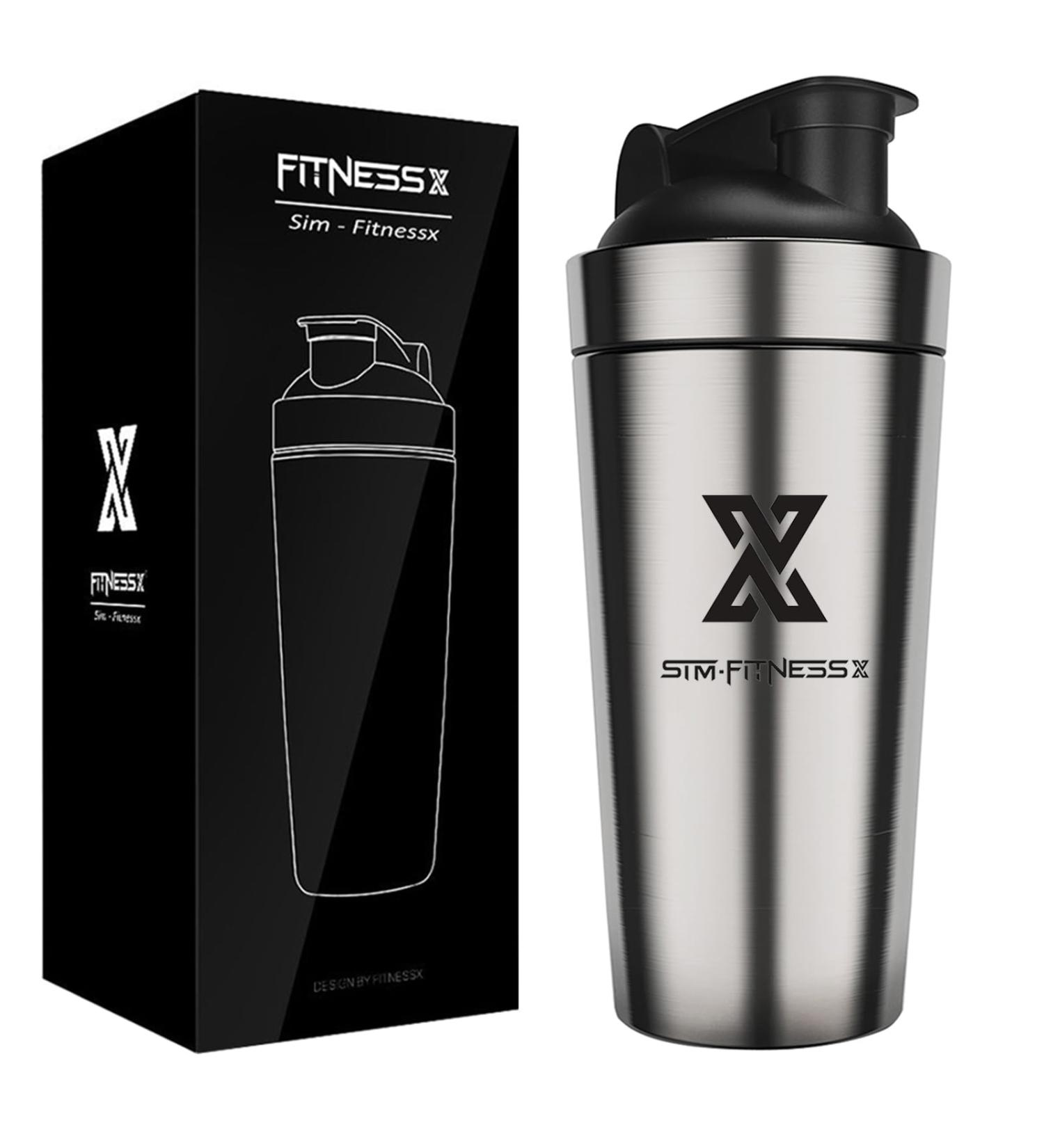 X SIM FITNESSX 700ml Stainless Steel Shaker Bottle - Perfect for Gym Yoga & Sports Mixing - Buy Online on GoSupps.com