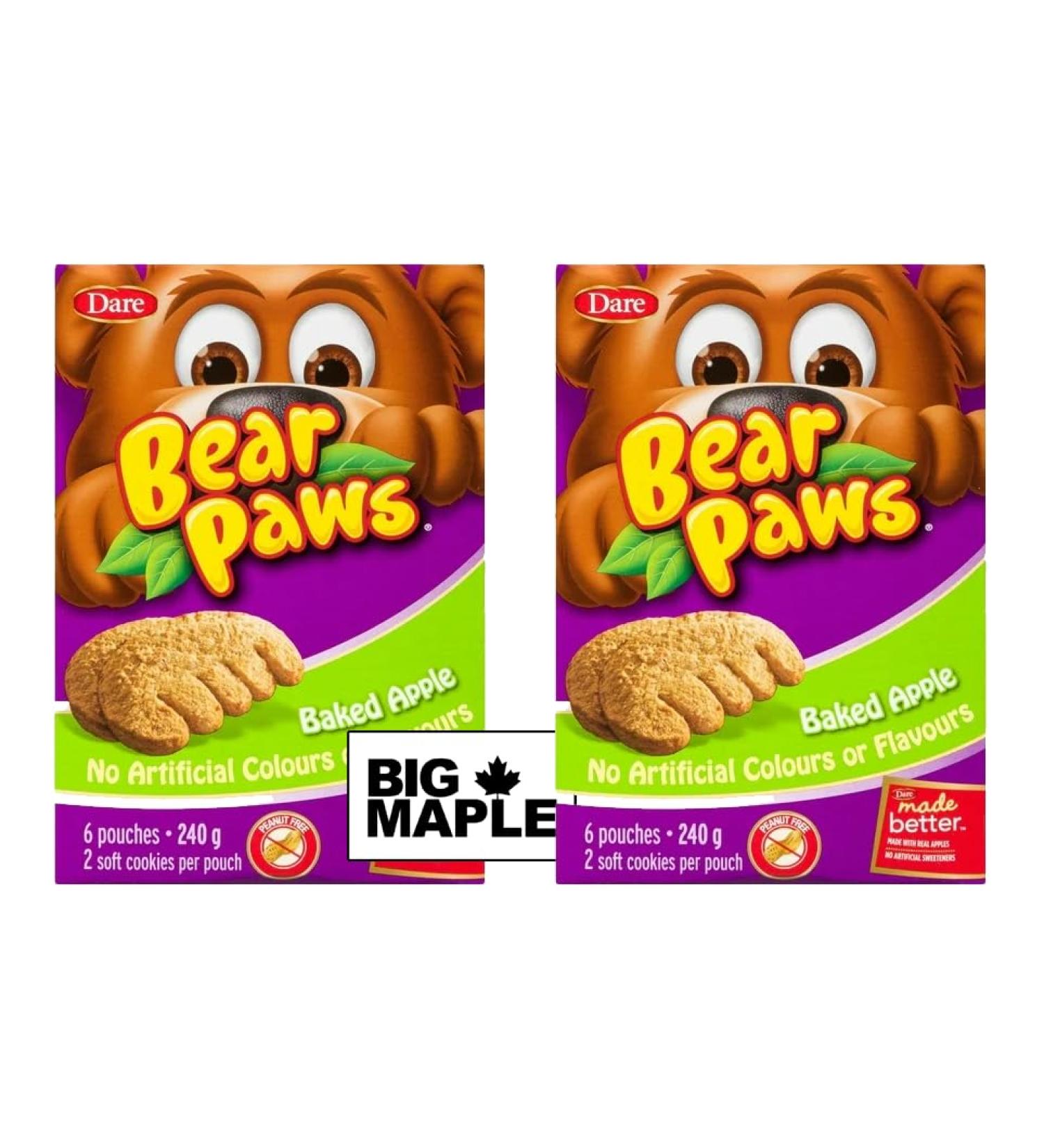 Baked Apple Soft Cookie Bundle. Includes (2) Packages of Bear Paws Baked Apple Soft Cookies (12 pouches total/2 cookies per pouch) with BIG MAPLE Trivia Cards. Peanut Free. Great Snack for School Lunch Office Party Road Trip - Buy Online on GoSupps.com