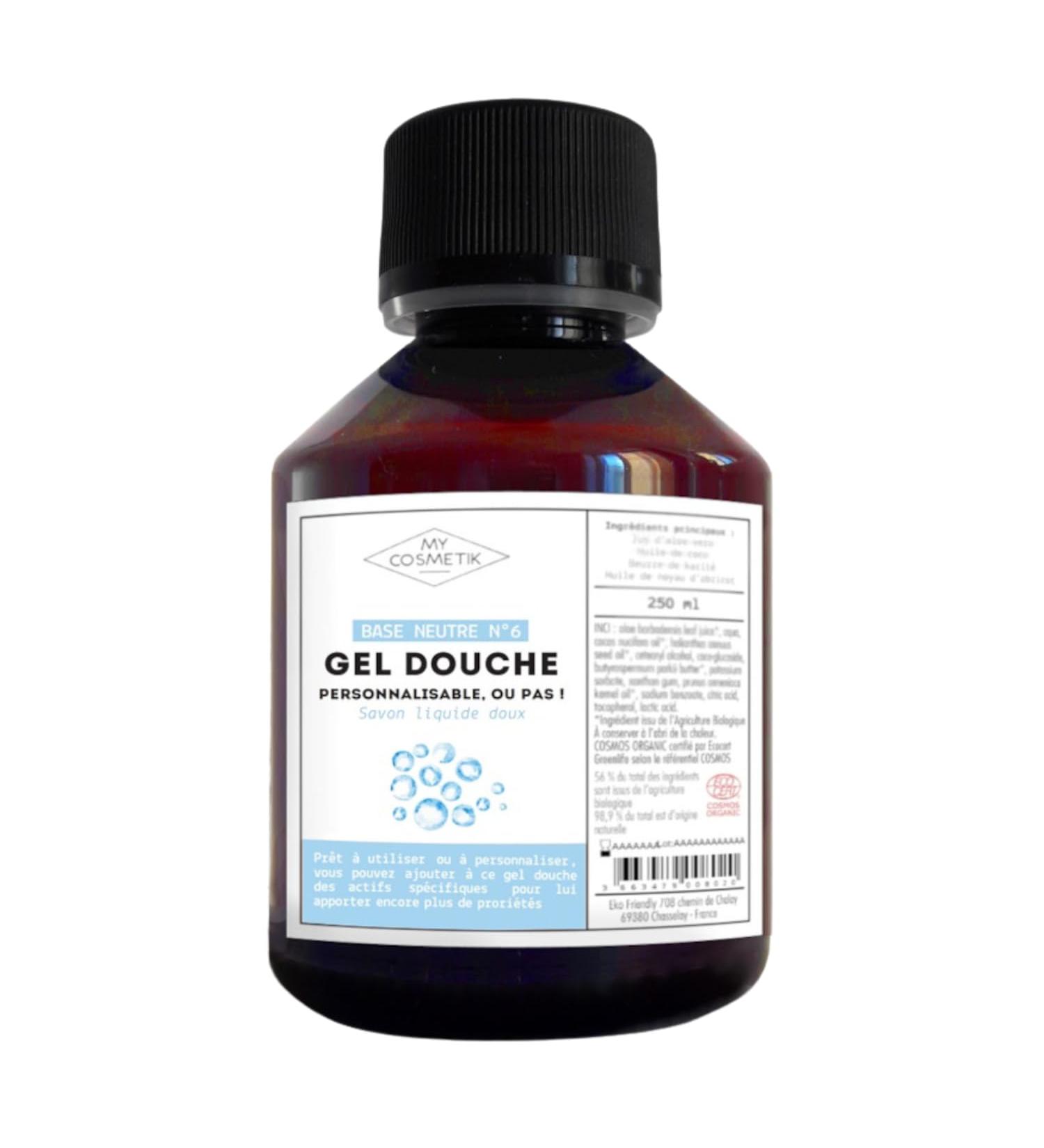  MY COSMETIK MY COSMETIK - Neutral base of customizable shower gel - Certified COSMOS NATURAL - 100% natural mild liquid soap rich in coconut and sunflower vegetable oils - Made in France - 500ml - Buy Online on GoSupps.com