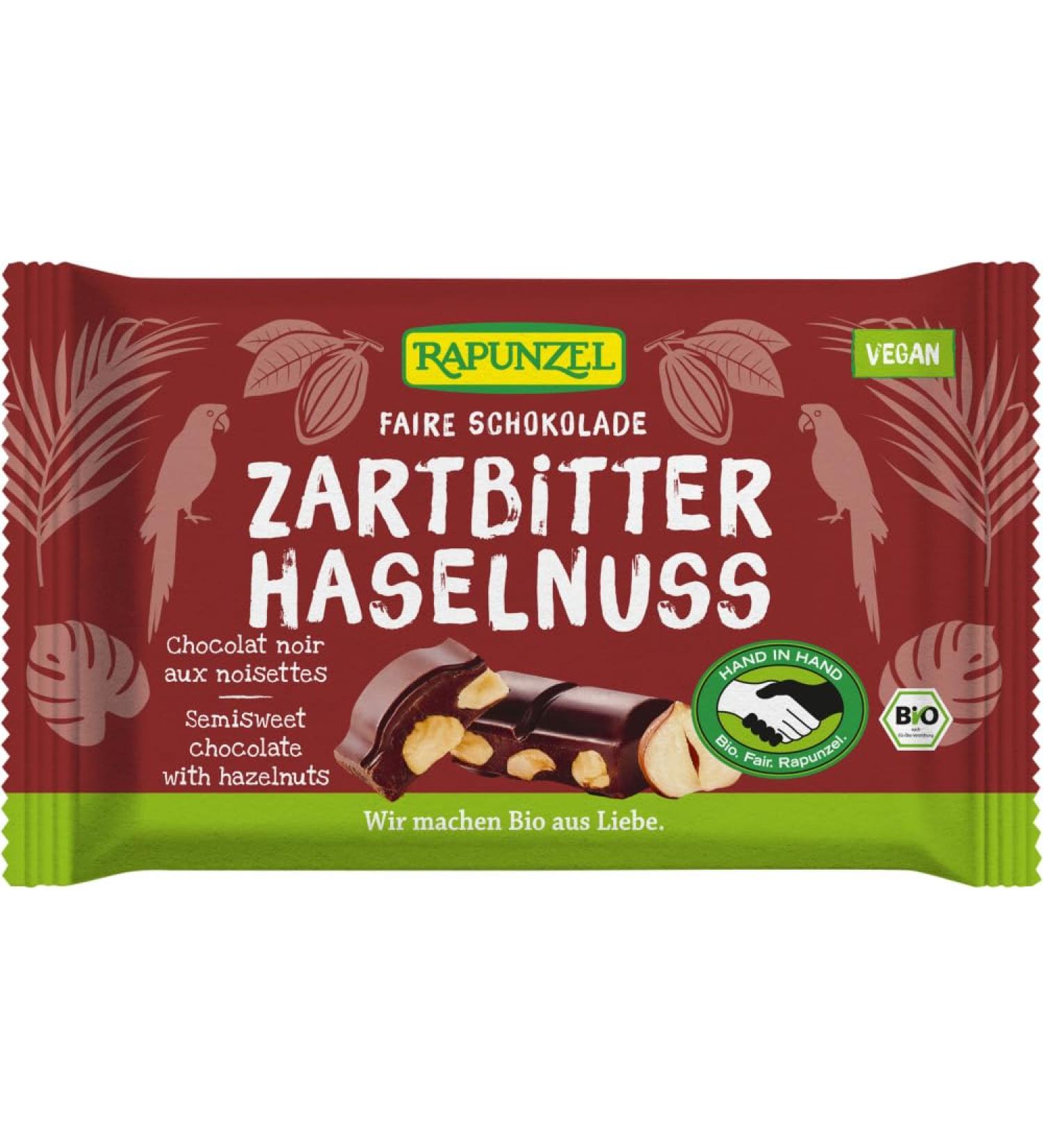 Rapunzel Rapunzel Organic Bitter Chocolate 60% Cocoa with HI Hazelnut (2 x 100 g)
