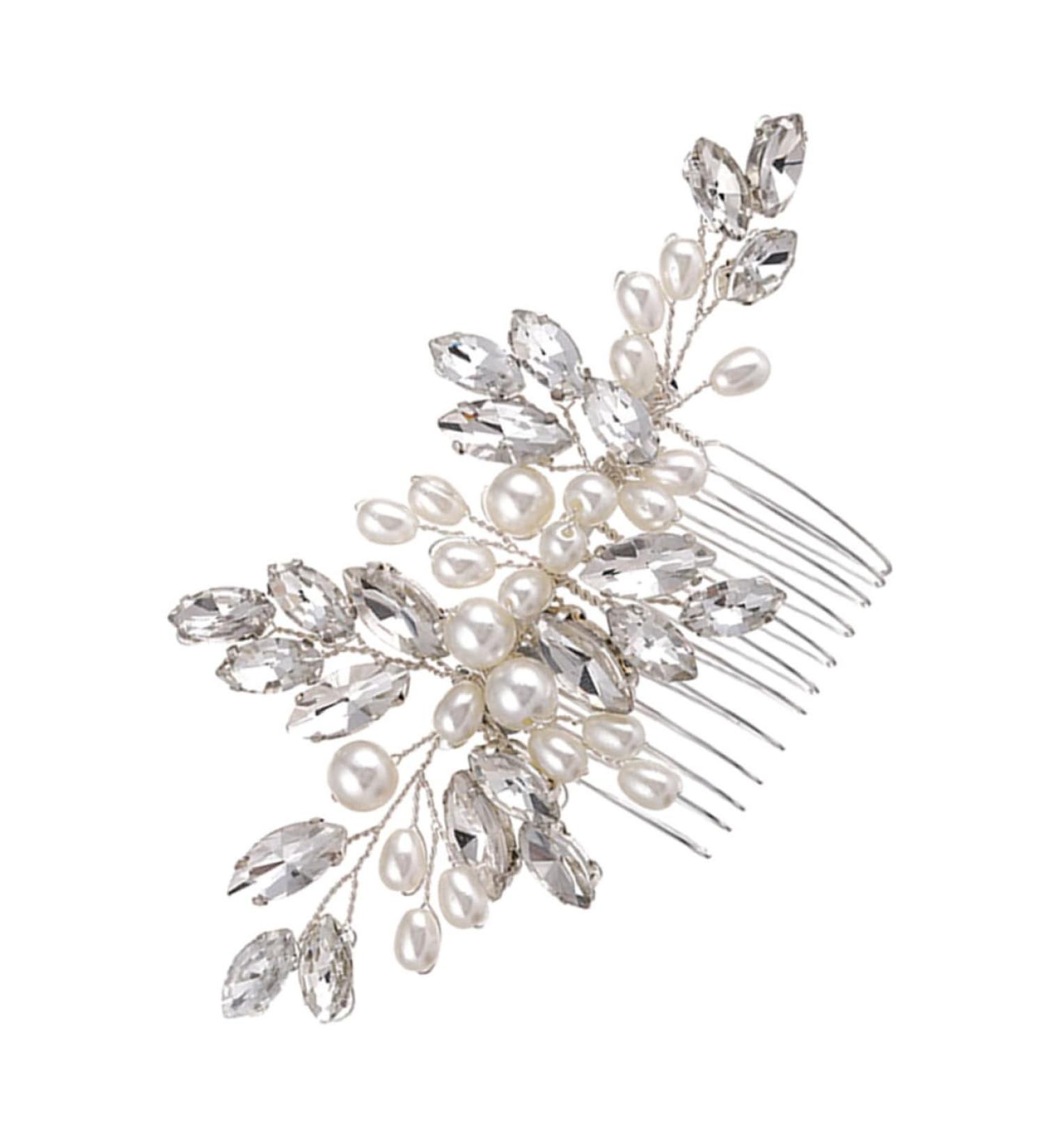 minkissy Bridal Headwear Romantic Wedding Hair Comb Wedding Hair Clip Wedding Hair Accessories Hair Wedding Decor Hair Pin Bridal Headpiece Tiara Crystal Wig Grace Miss White - Buy Online on GoSupps.com