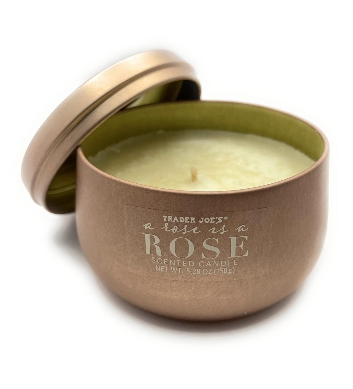 Trader Joe's A Rose is a Rose Scented Candle - Soy Wax & Coconut Oil Blend | 5.28 oz | Eco-Friendly & Vegan - Buy Online on GoSupps.com